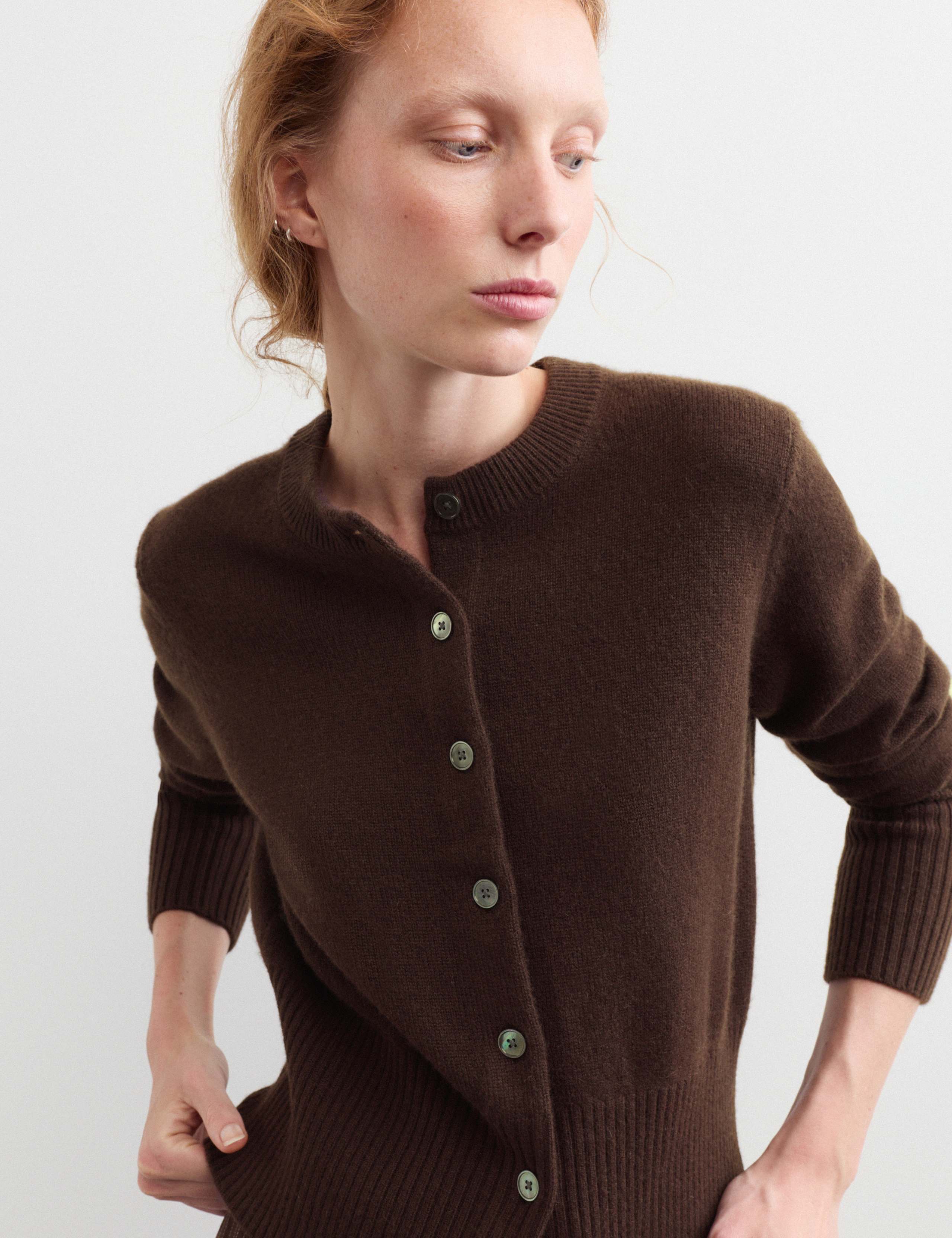 Pure Cashmere Round Neck Relaxed Cardigan 3 of 5