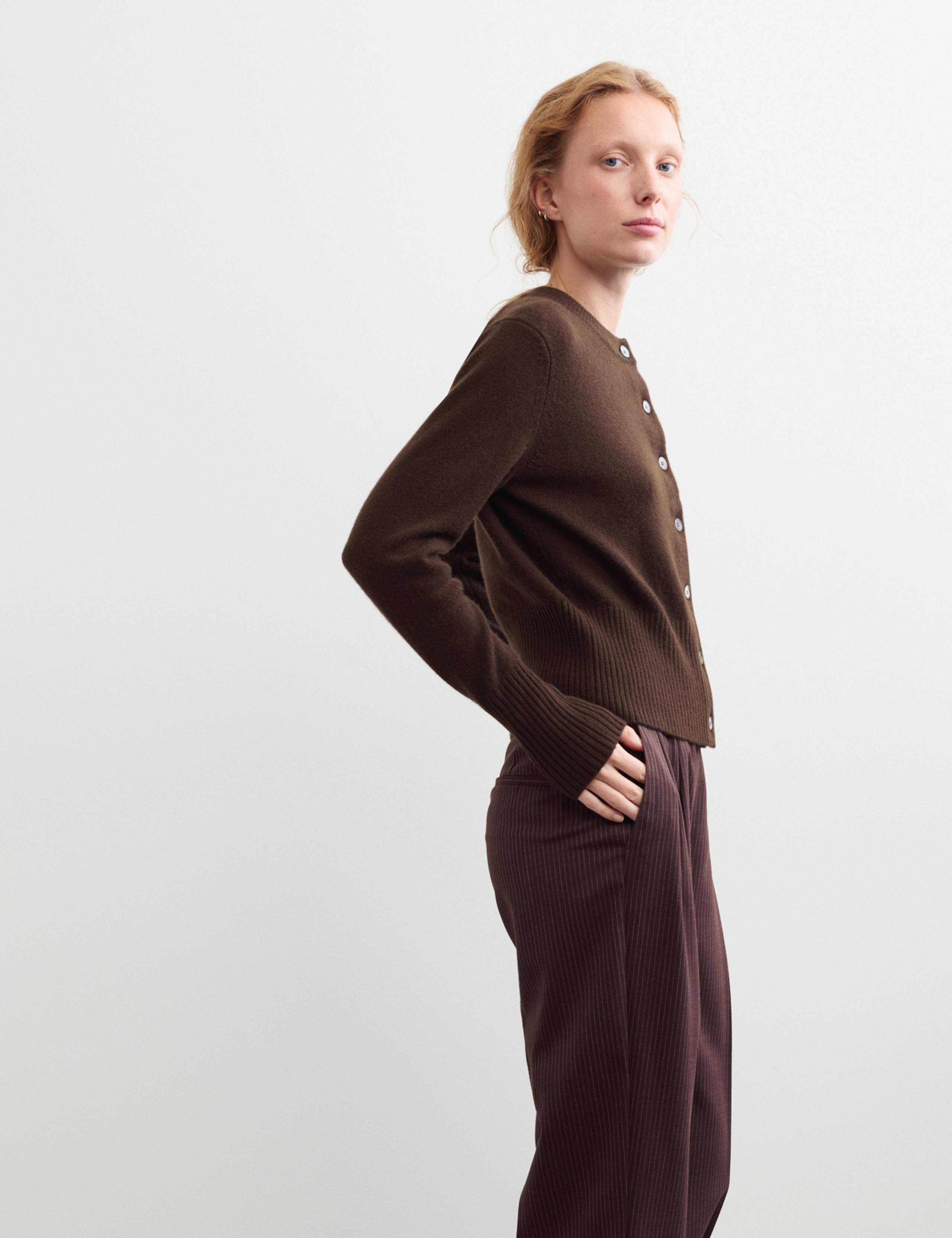 Pure Cashmere Round Neck Relaxed Cardigan 4 of 5