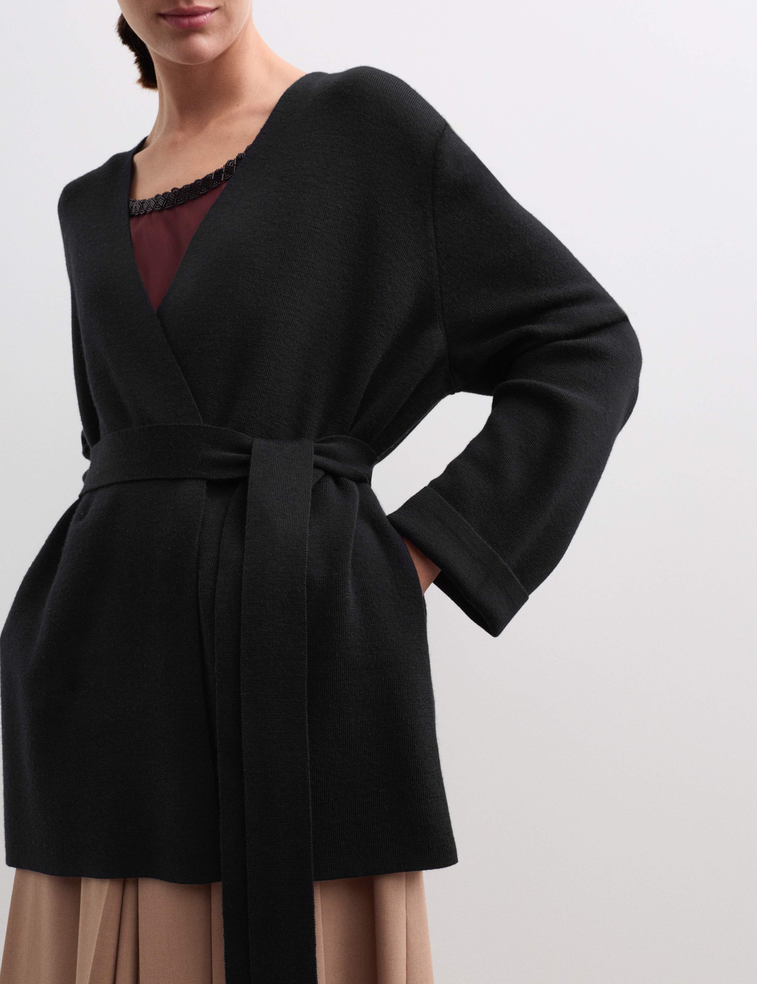 Pure Merino Wool Wrap Cardigan 3 of 6