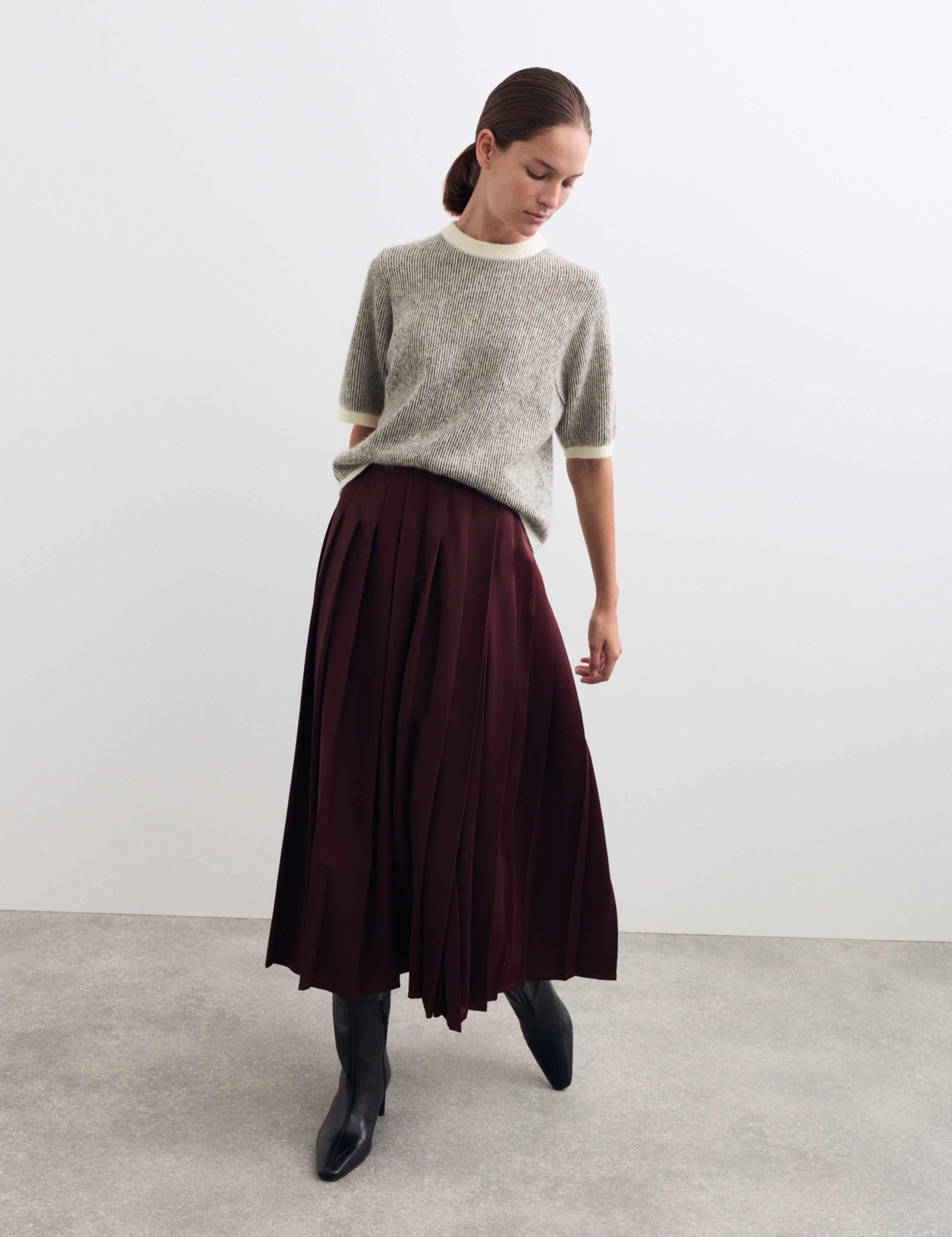 Sparkly Striped Knitted T-Shirt Top with Mohair 1 of 6