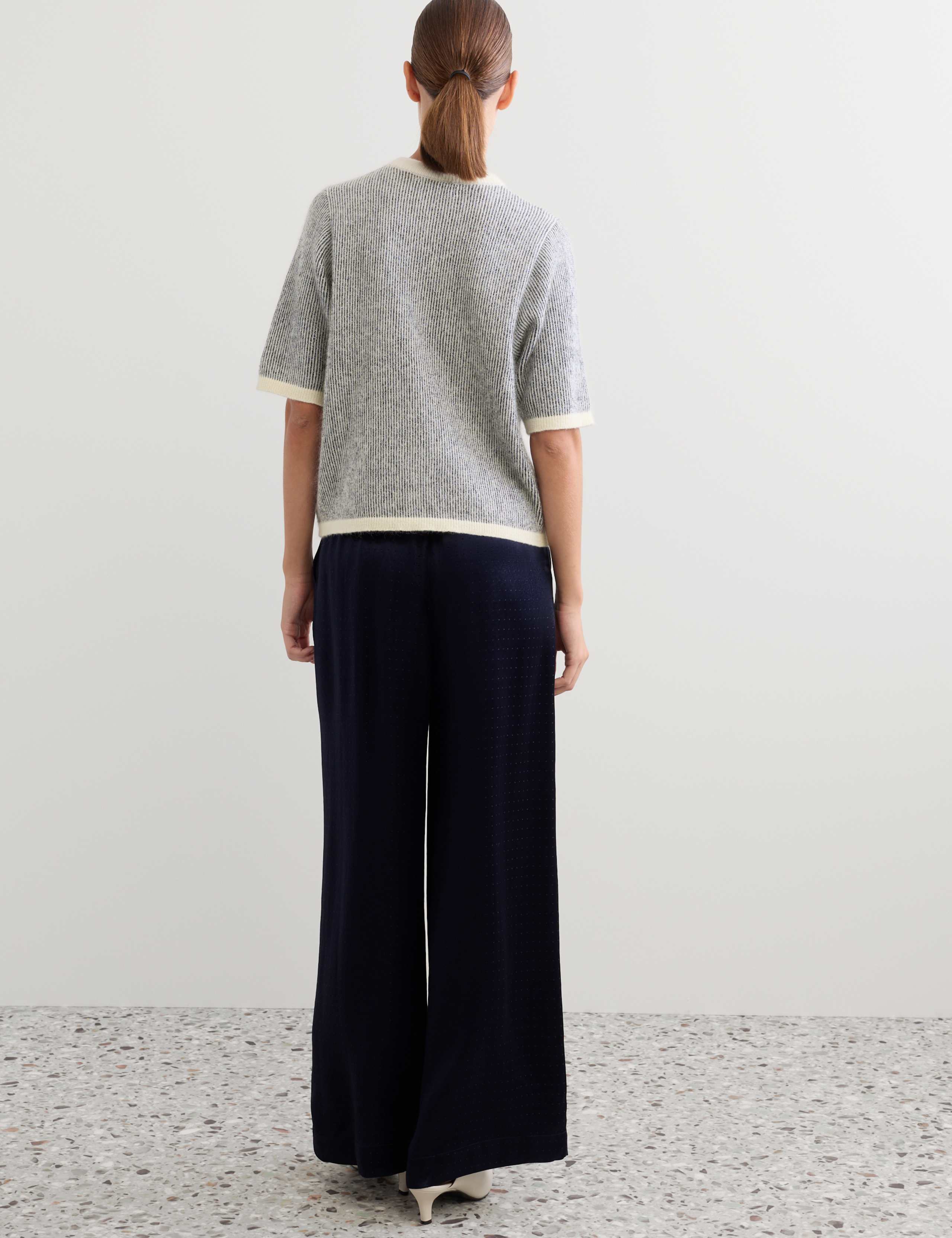 Sparkly Striped Knitted T-Shirt Top with Mohair 6 of 7