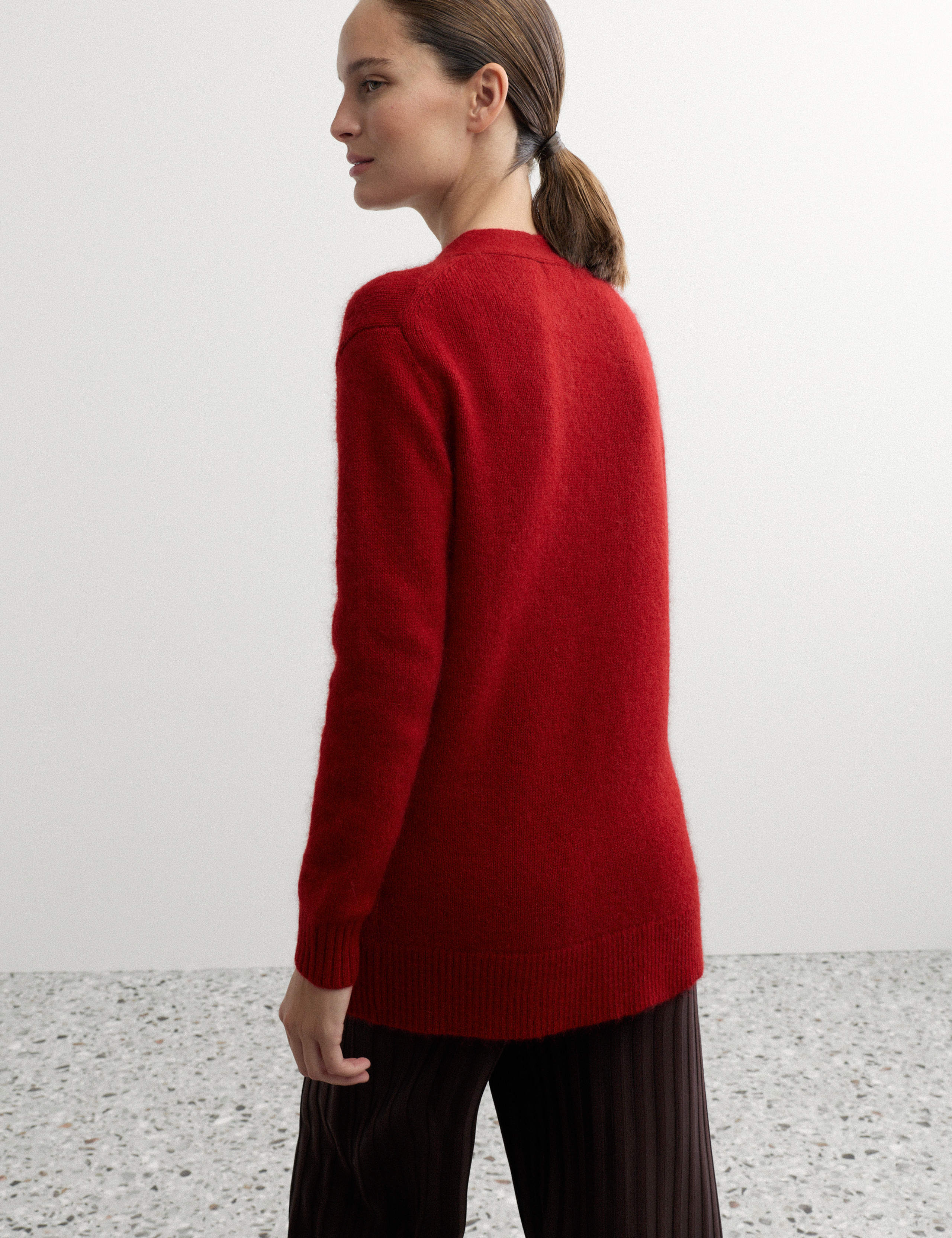 Mohair Blend V Neck Relaxed Cardigan 6 of 7