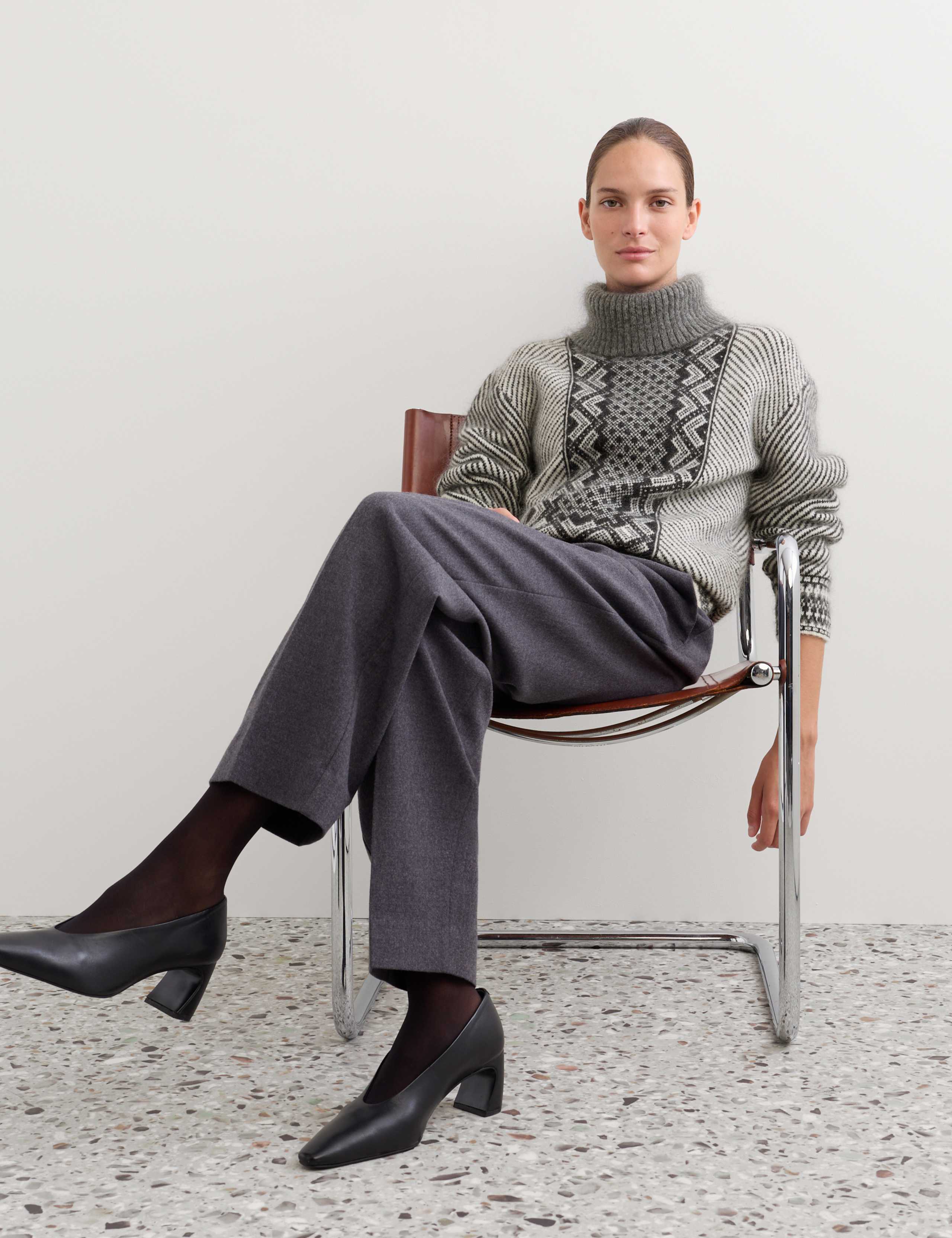 Mohair Blend Fair Isle Roll Neck Jumper 1 of 7