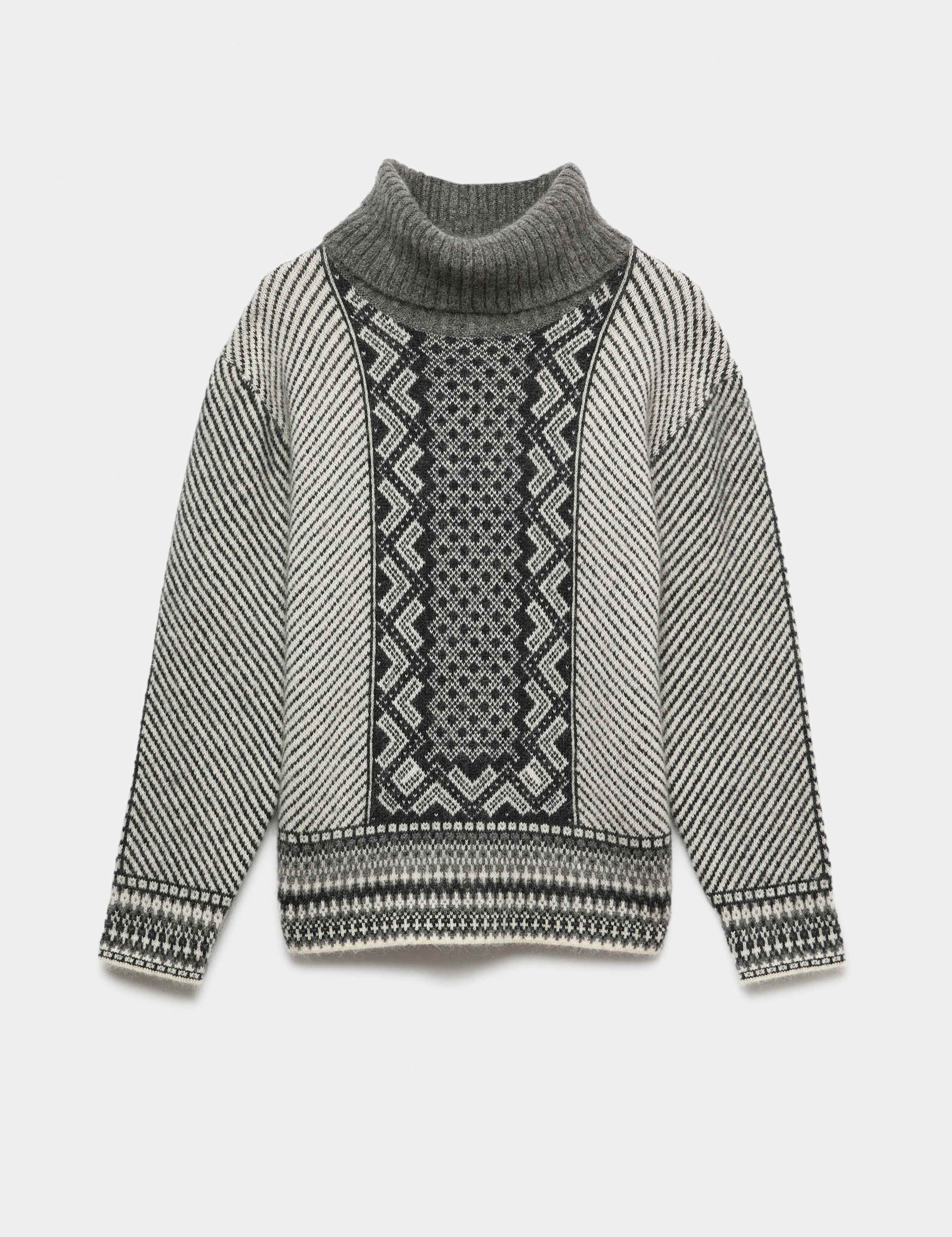 Mohair Blend Fair Isle Roll Neck Jumper 2 of 7