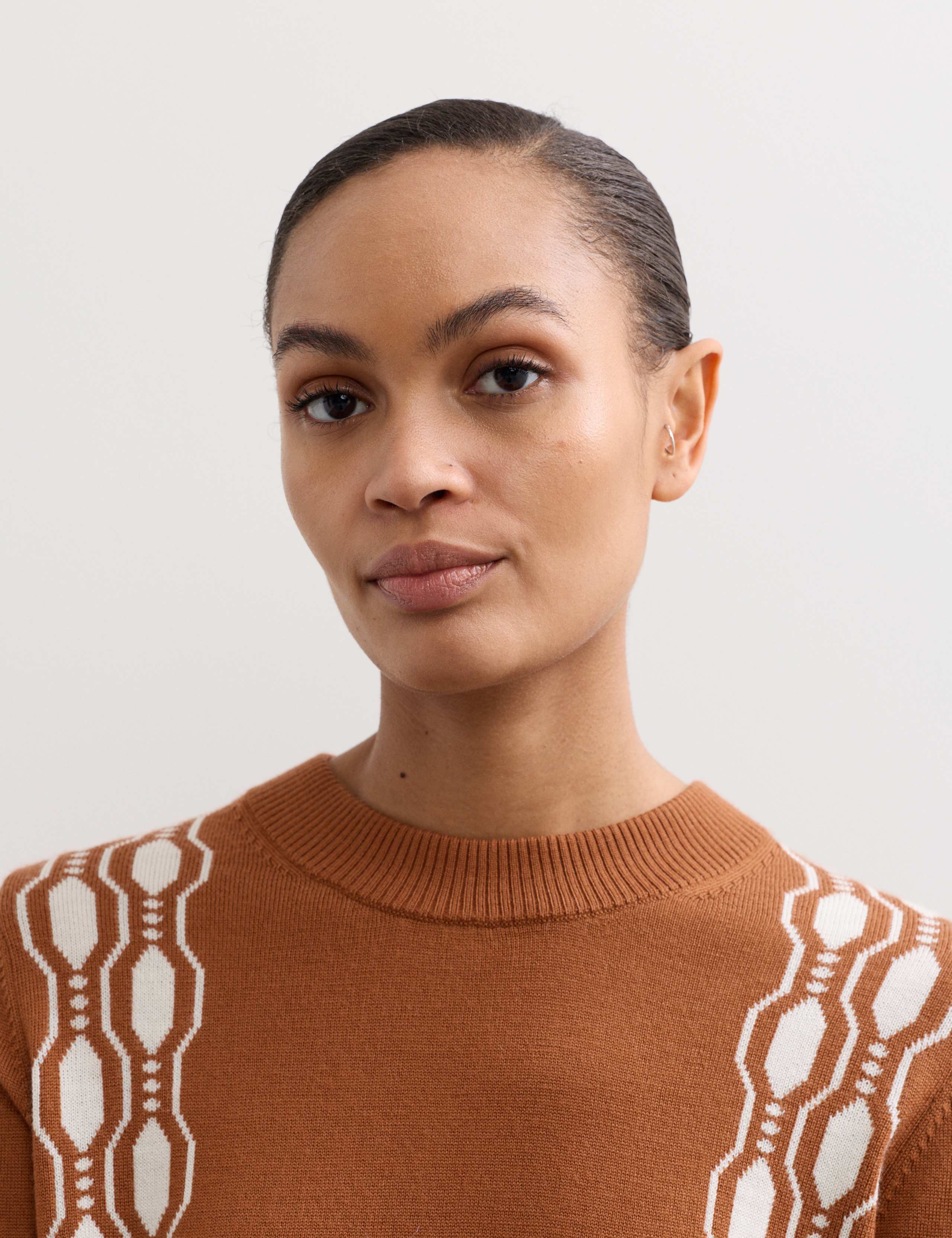 Pure Merino Wool Geometric Jacquard Jumper 4 of 6