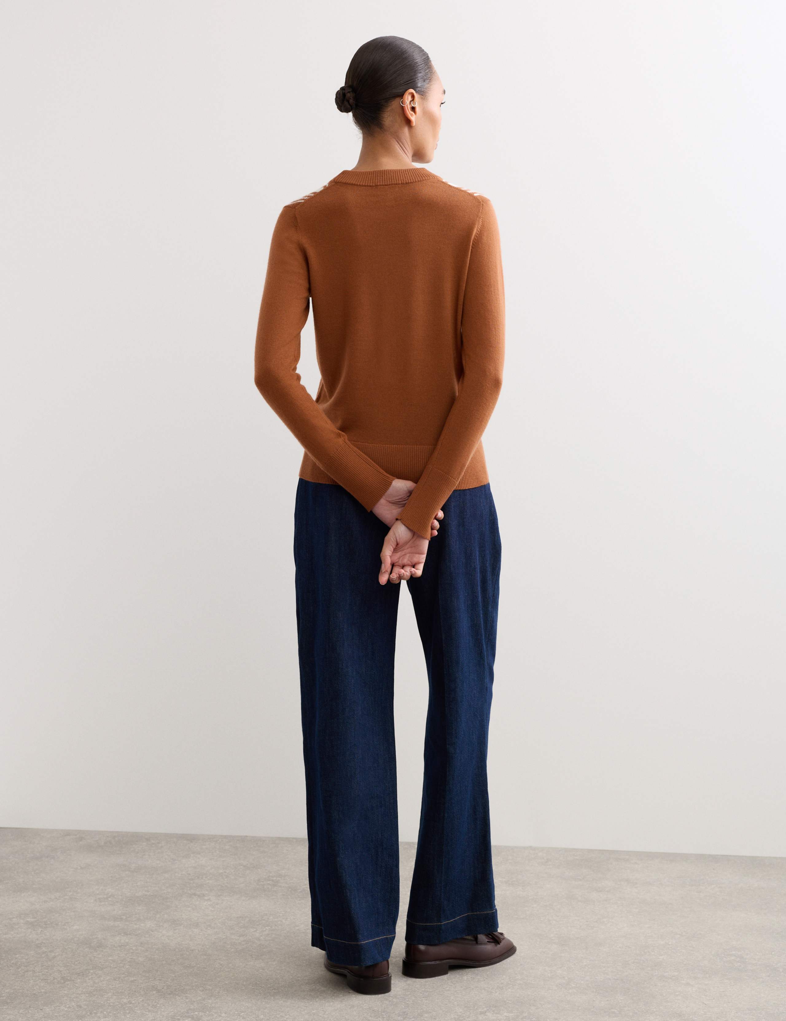 Pure Merino Wool Geometric Jacquard Jumper 6 of 6