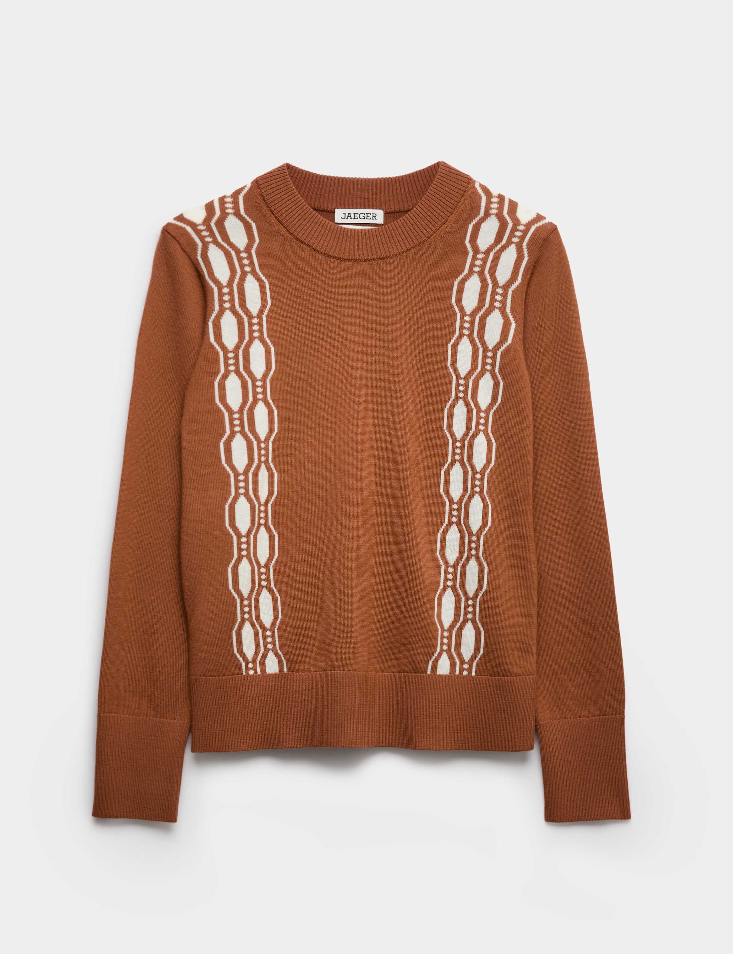 Pure Merino Wool Geometric Jacquard Jumper 1 of 1