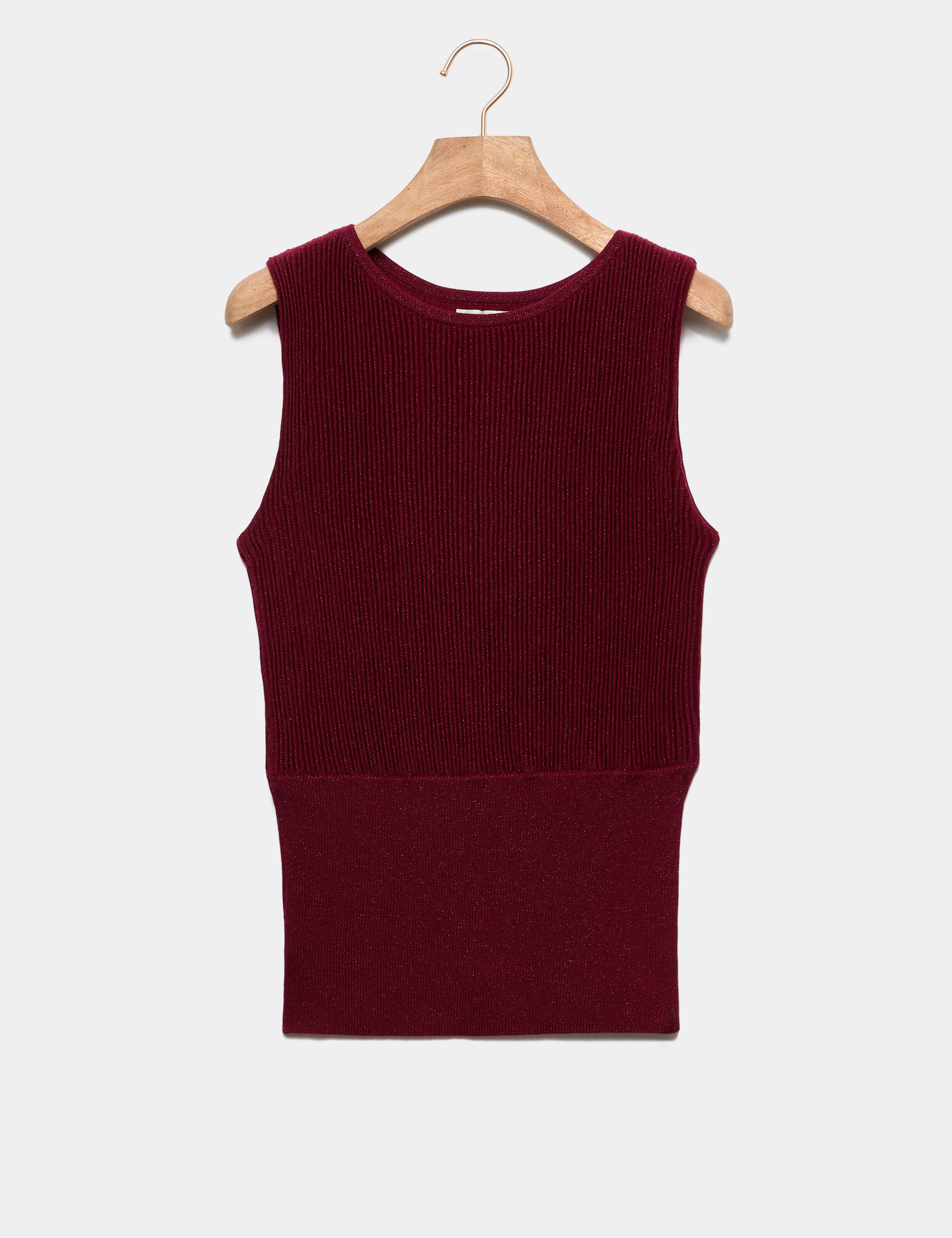 Merino Wool Rich Sparkly Slash Neck Knitted Top 2 of 7
