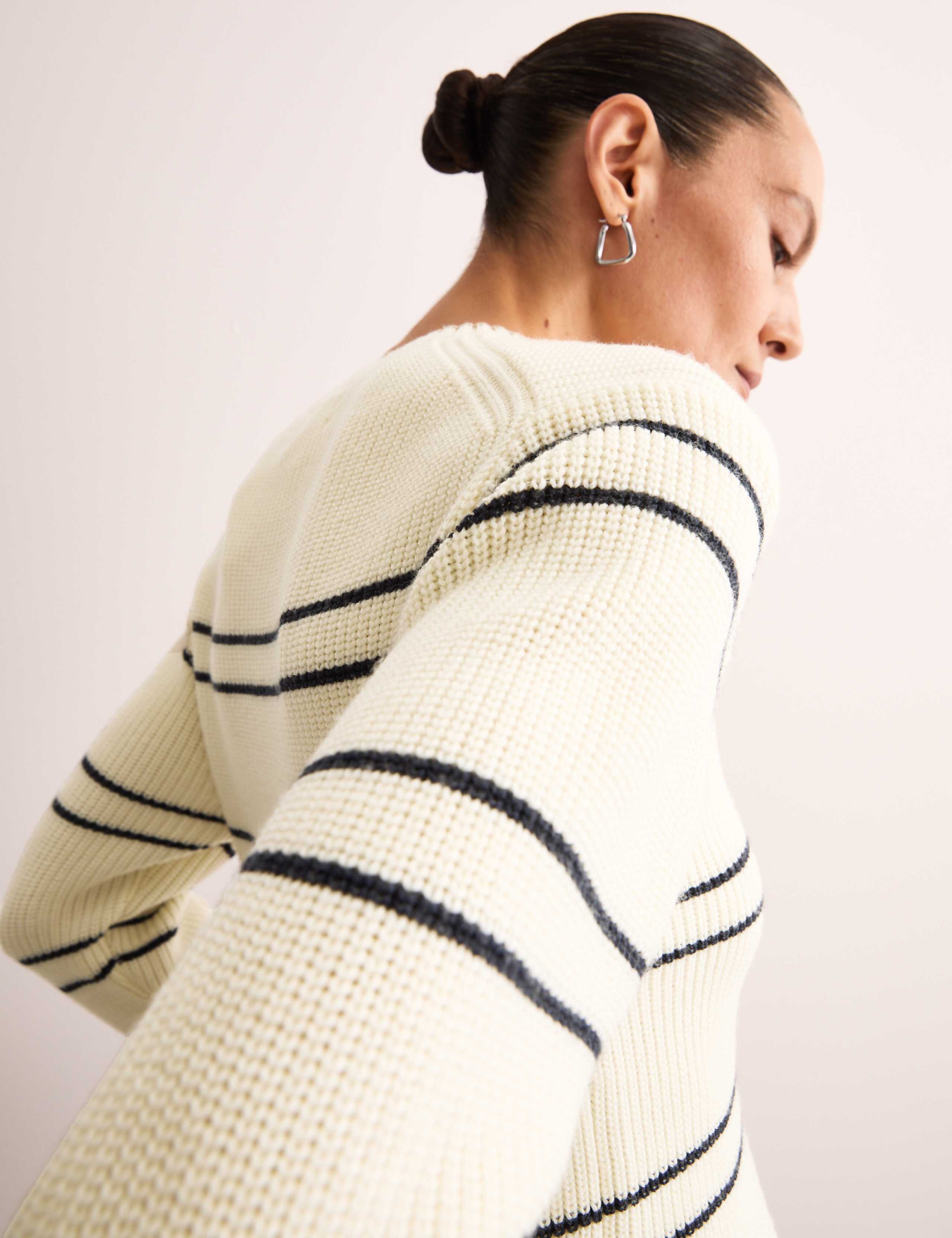 Pure Merino Wool Striped Jumper 5 of 7
