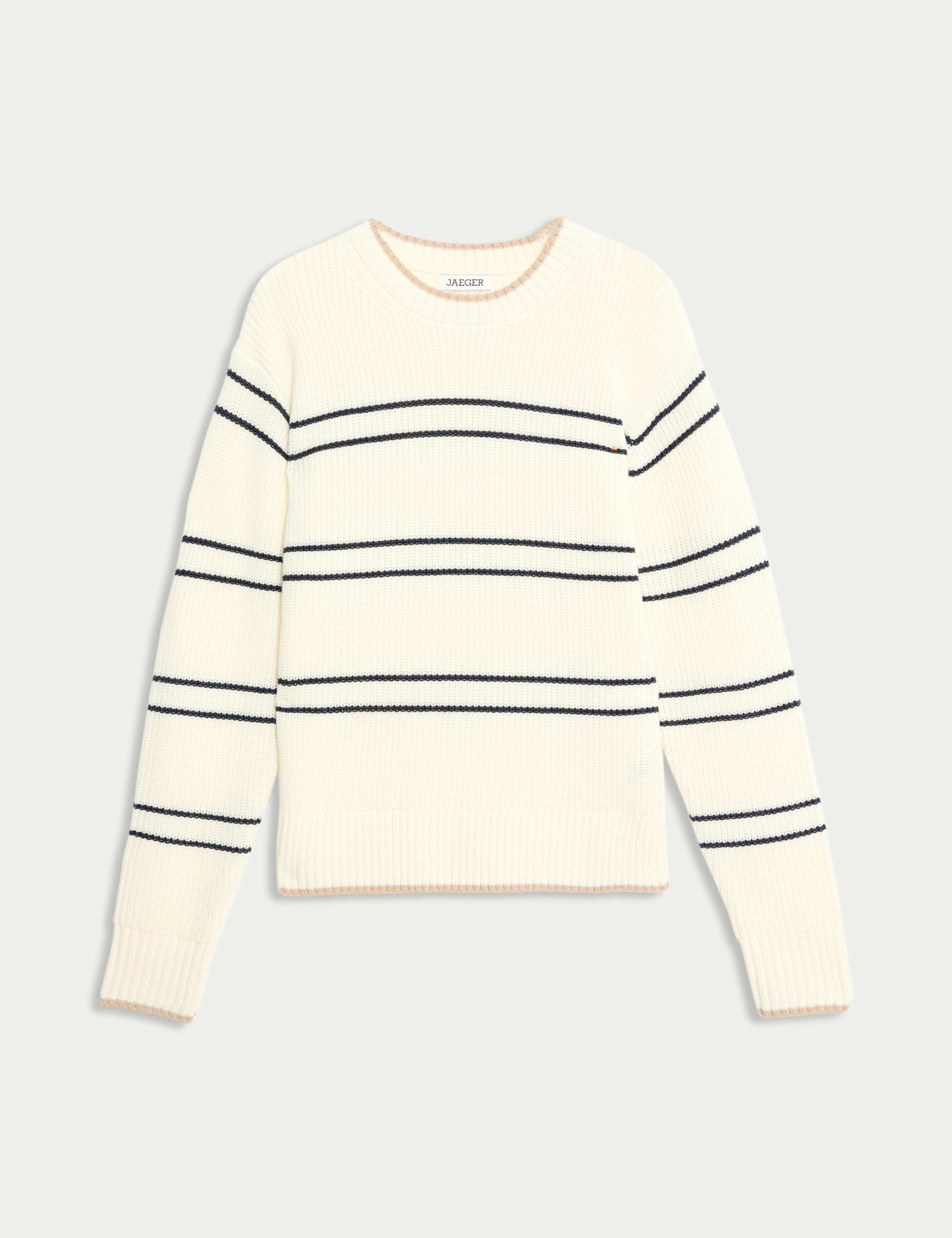 Pure Merino Wool Striped Jumper 2 of 7