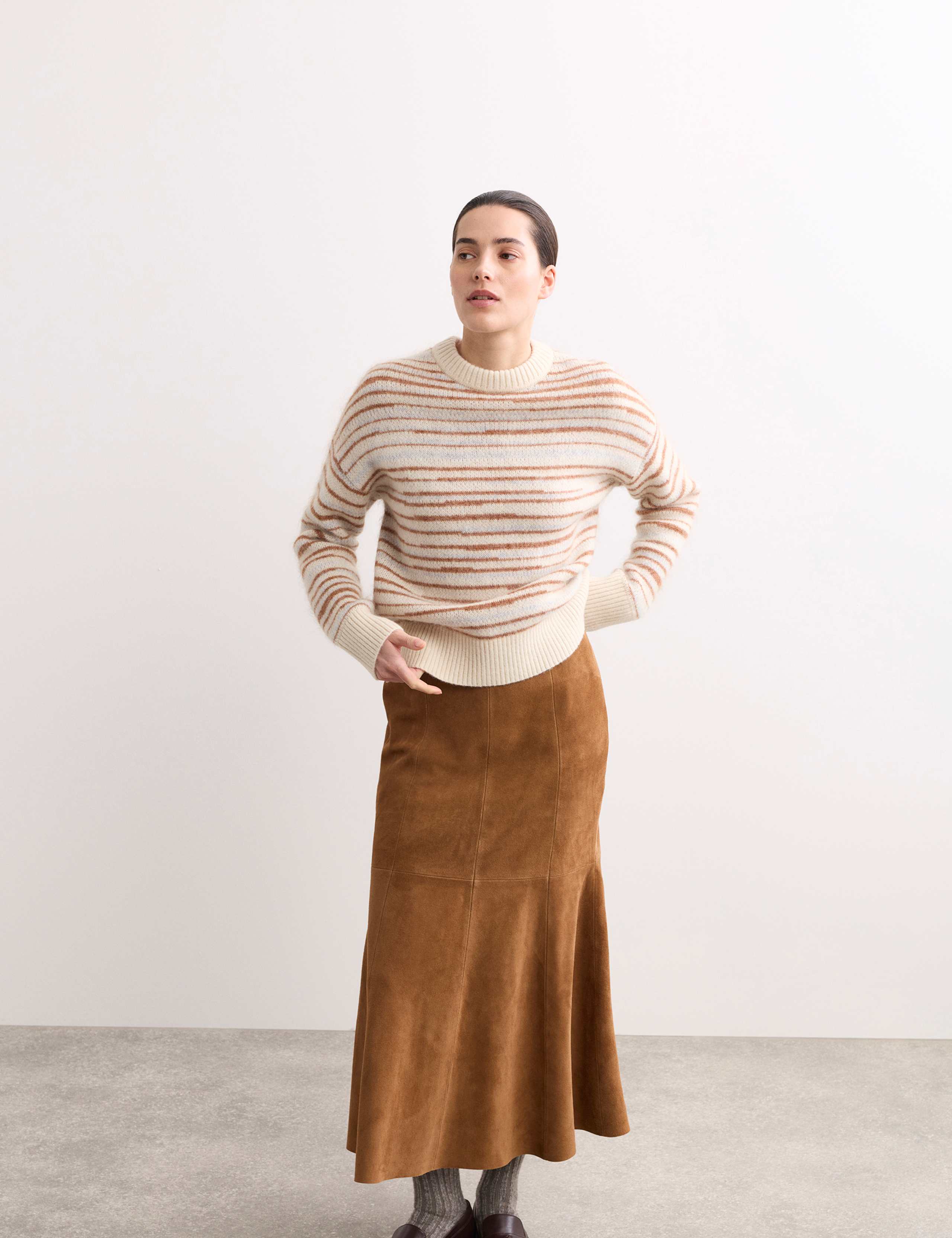 Mohair Blend Jacquard Stripe Jumper 1 of 7