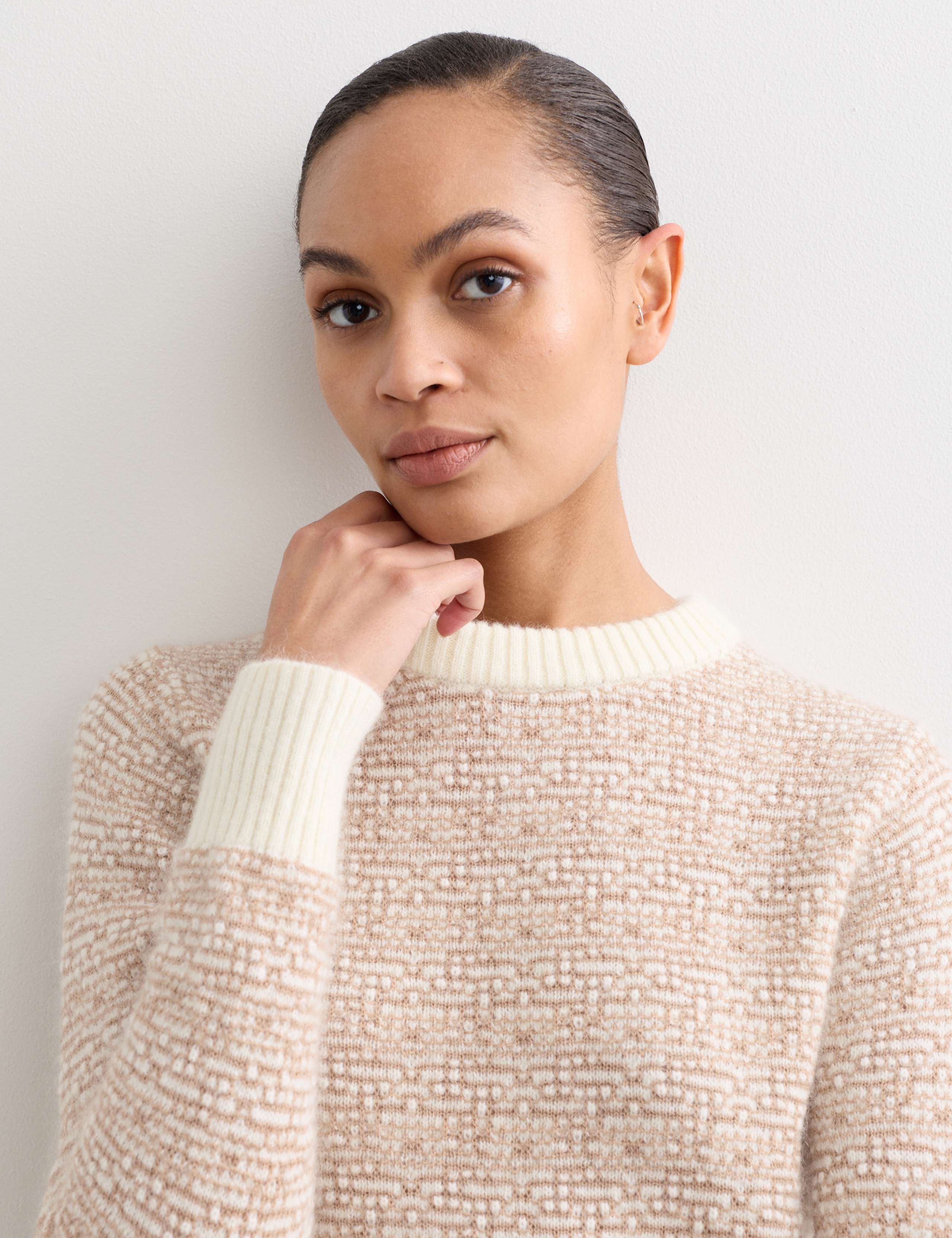 Wool Blend Crew Neck Jumper with Mohair 3 of 6
