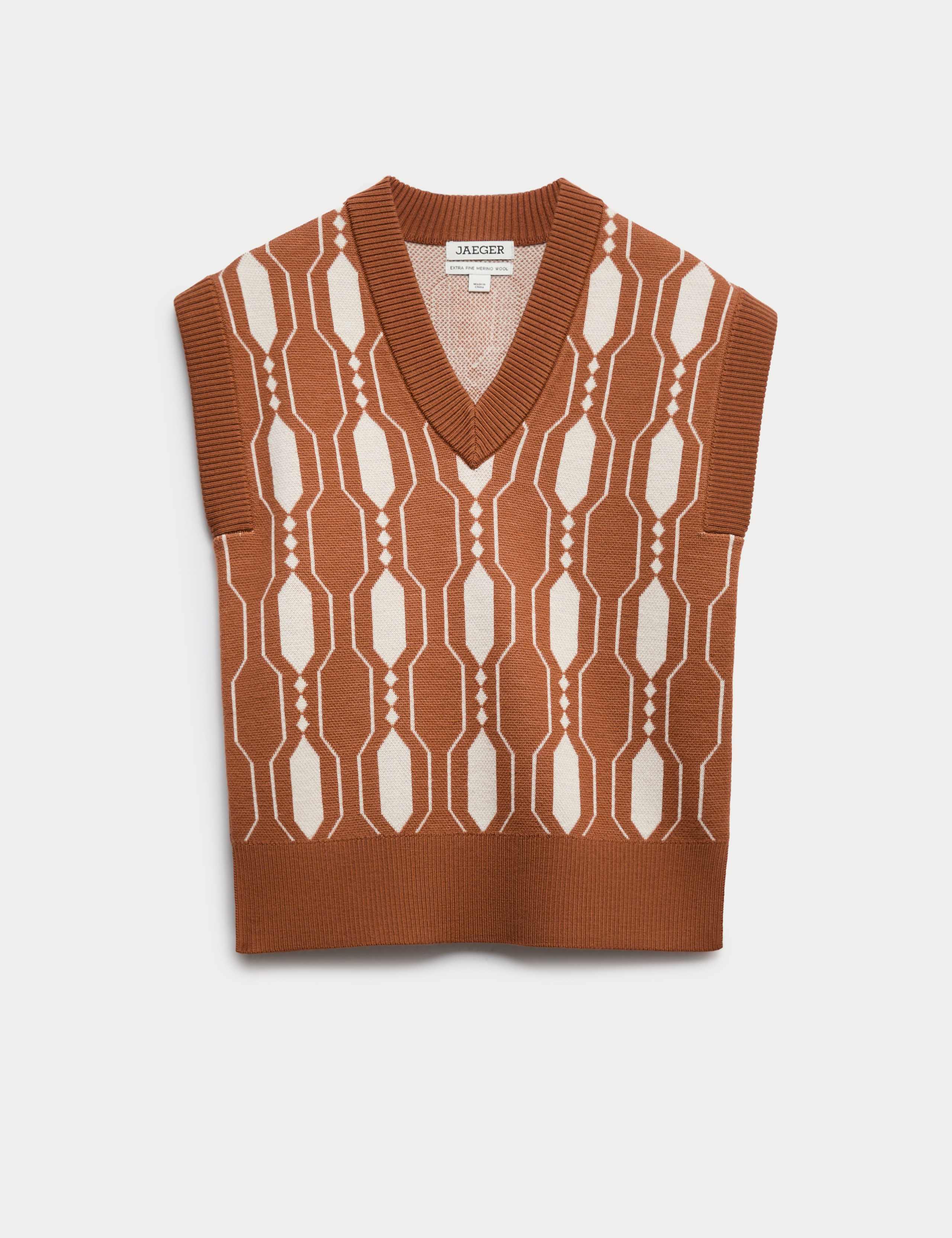 Pure Merino Wool Geometric V-Neck Tabard 2 of 7