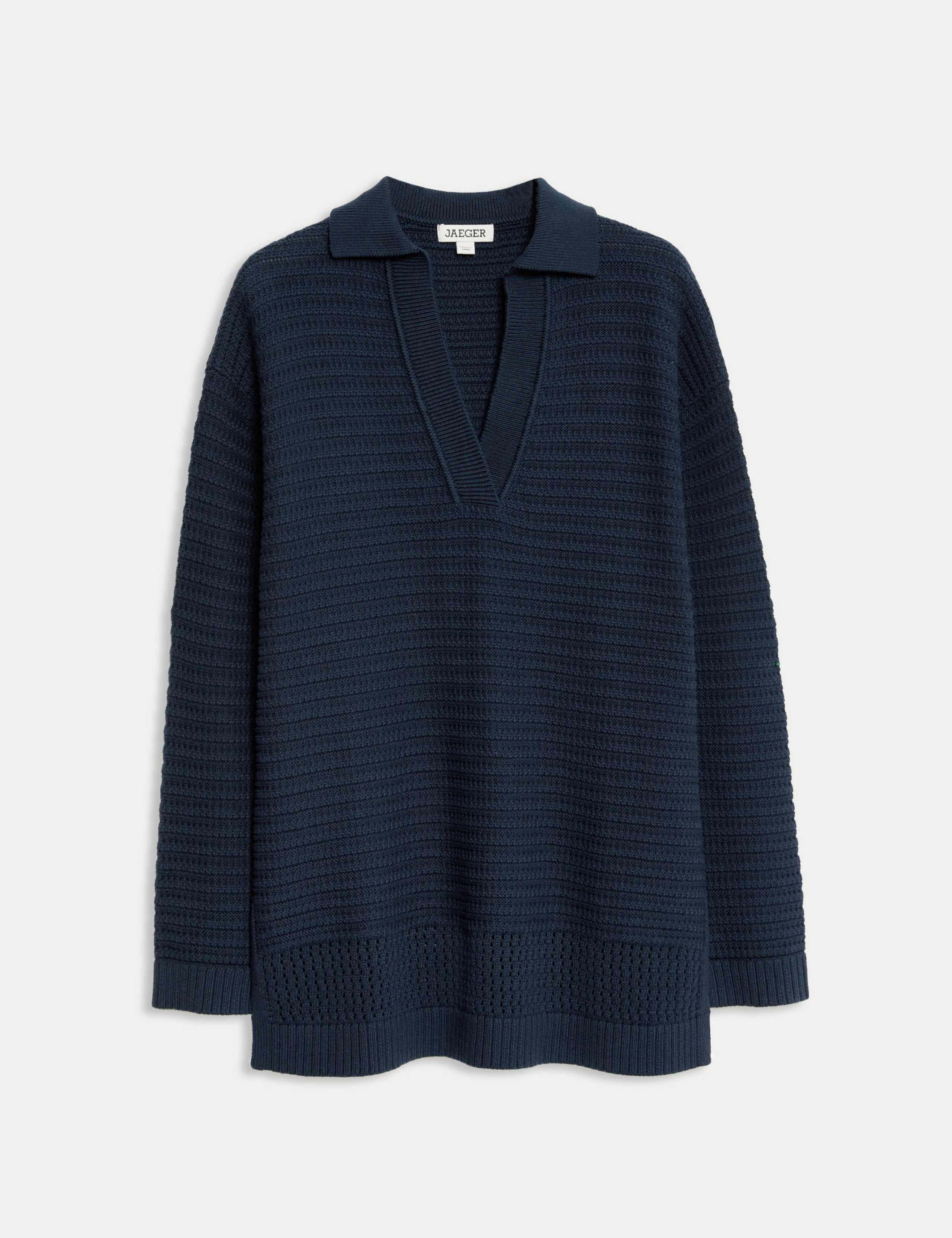 Pure Cotton Textured Collared Relaxed Jumper 2 of 6