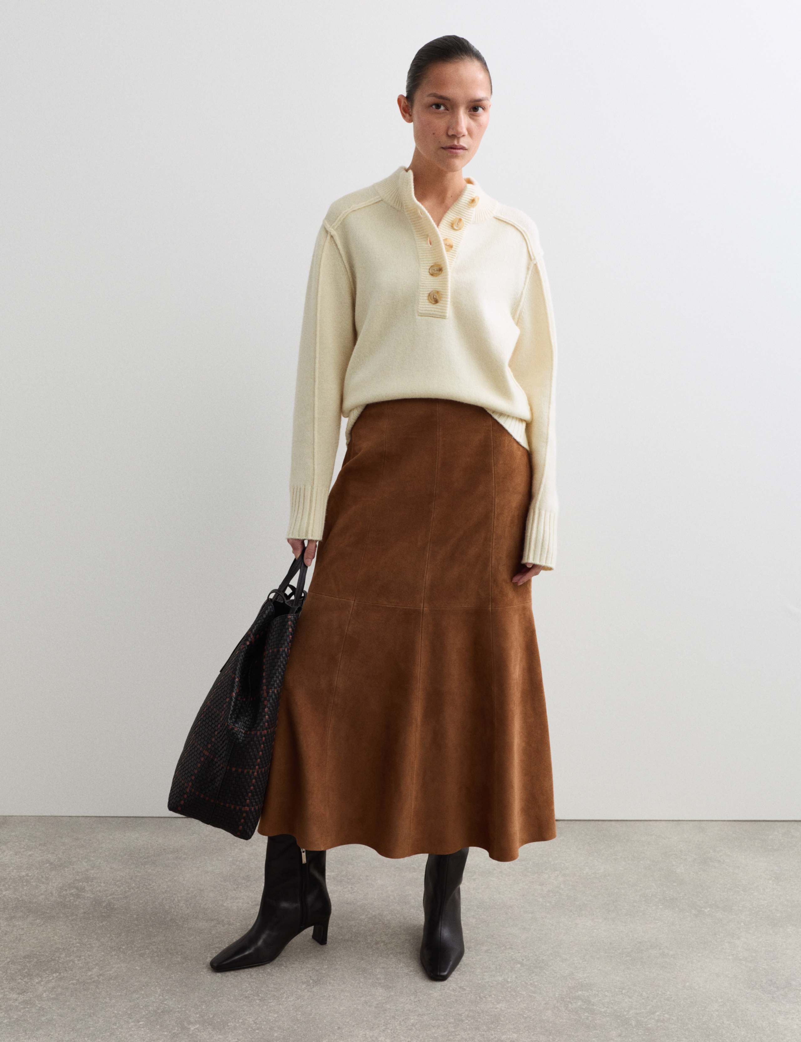 Cashmere Blend Henley Funnel Neck Jumper 3 of 5