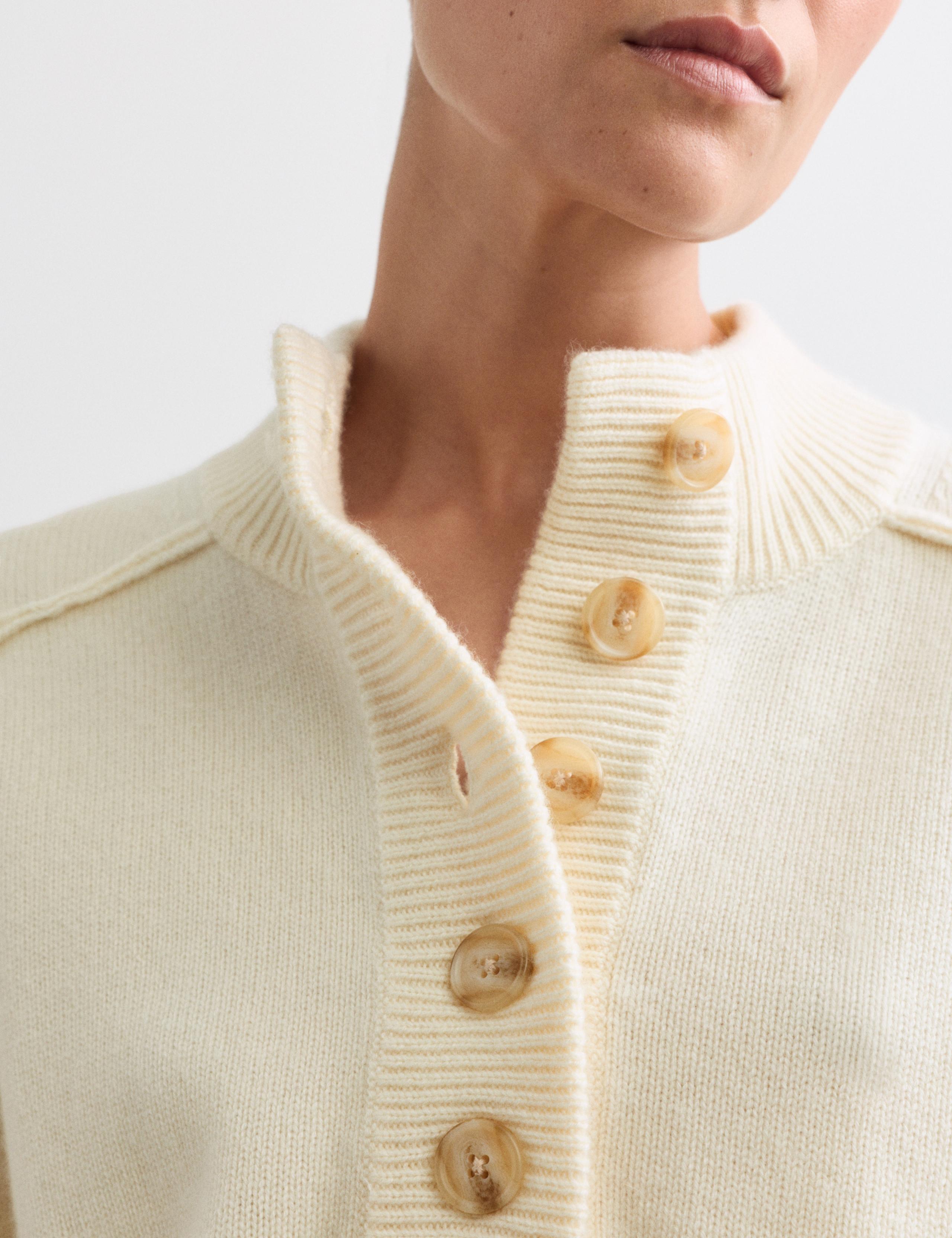 Cashmere Blend Henley Funnel Neck Jumper 4 of 5