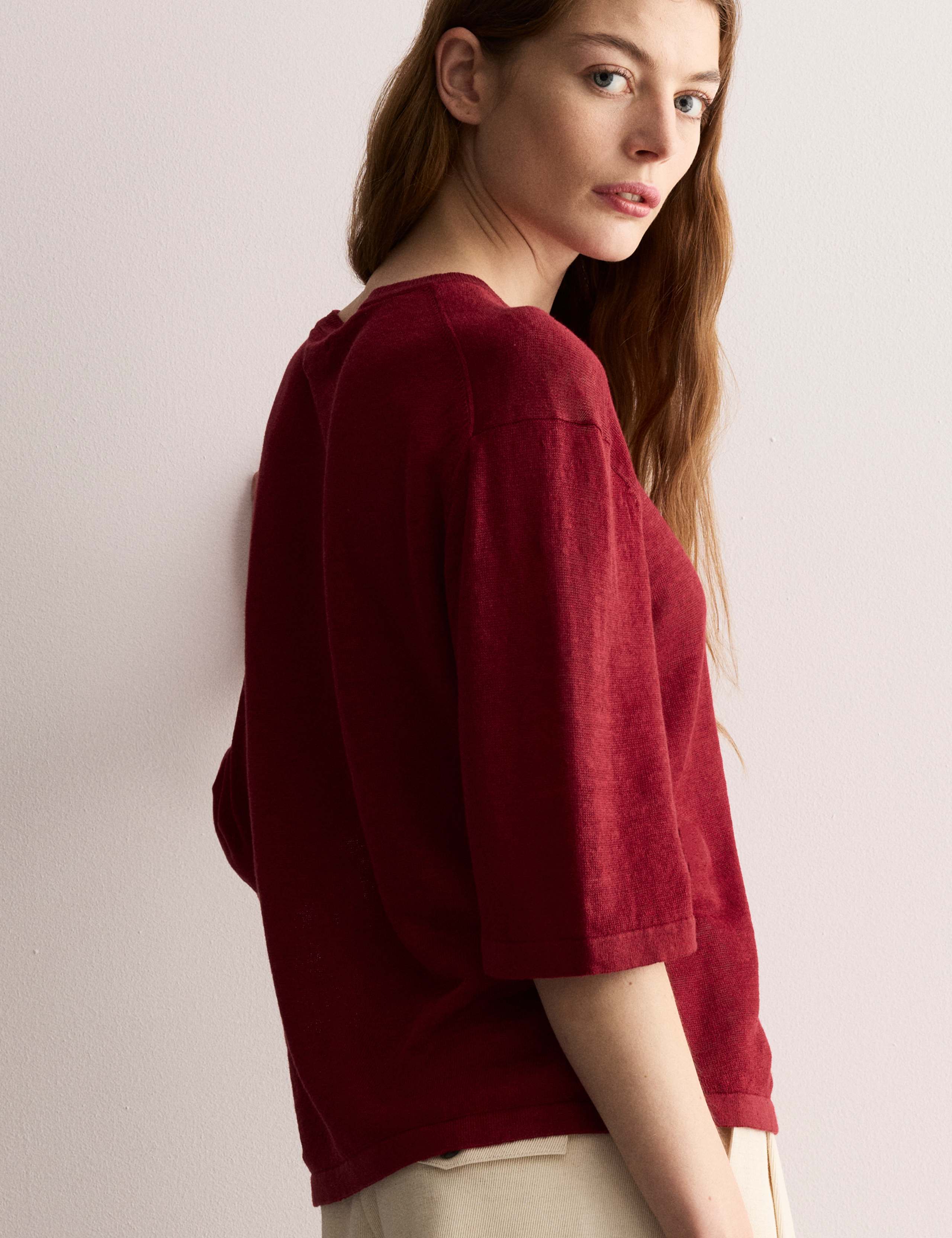Pure Linen Textured T-Shirt 4 of 7