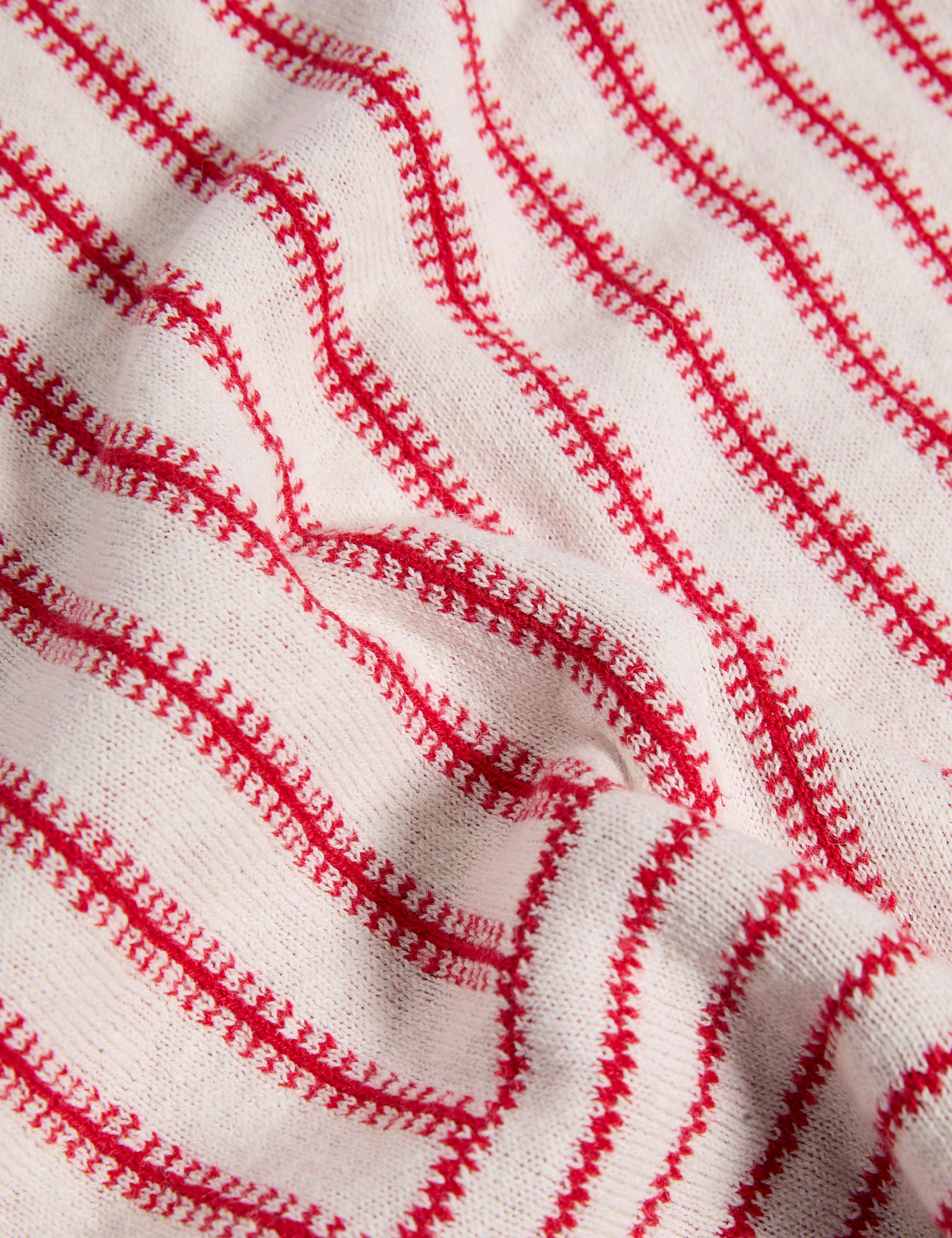 Linen Rich Striped Polo Neck Knitted Top 8 of 8