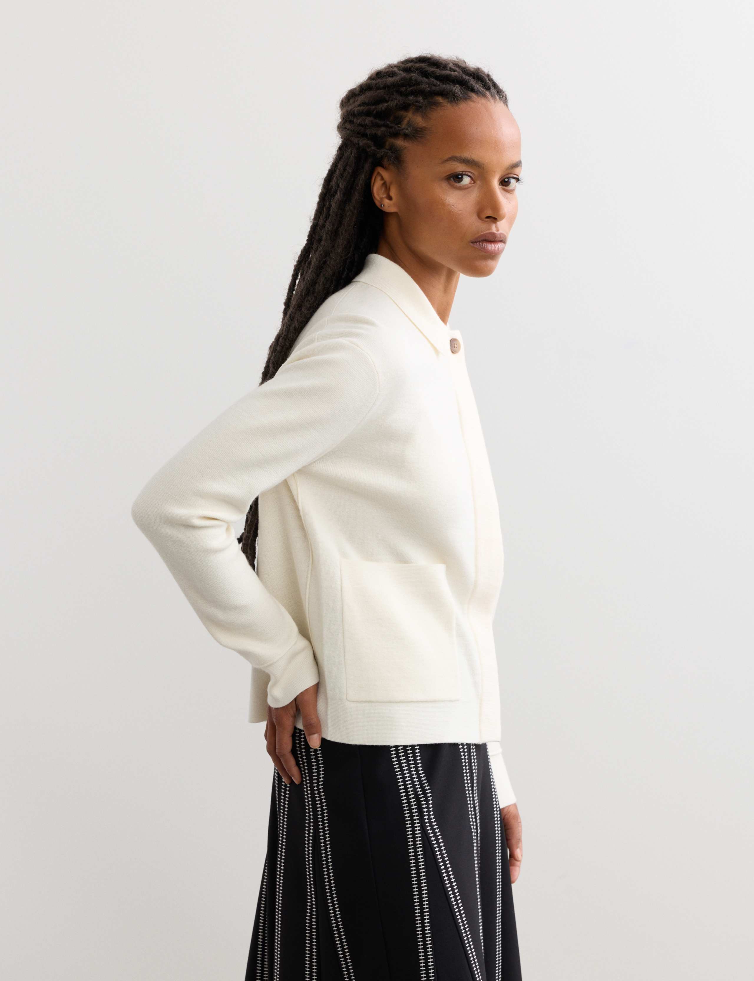 Pure Merino Wool Textured Knitted Jacket 1 of 7