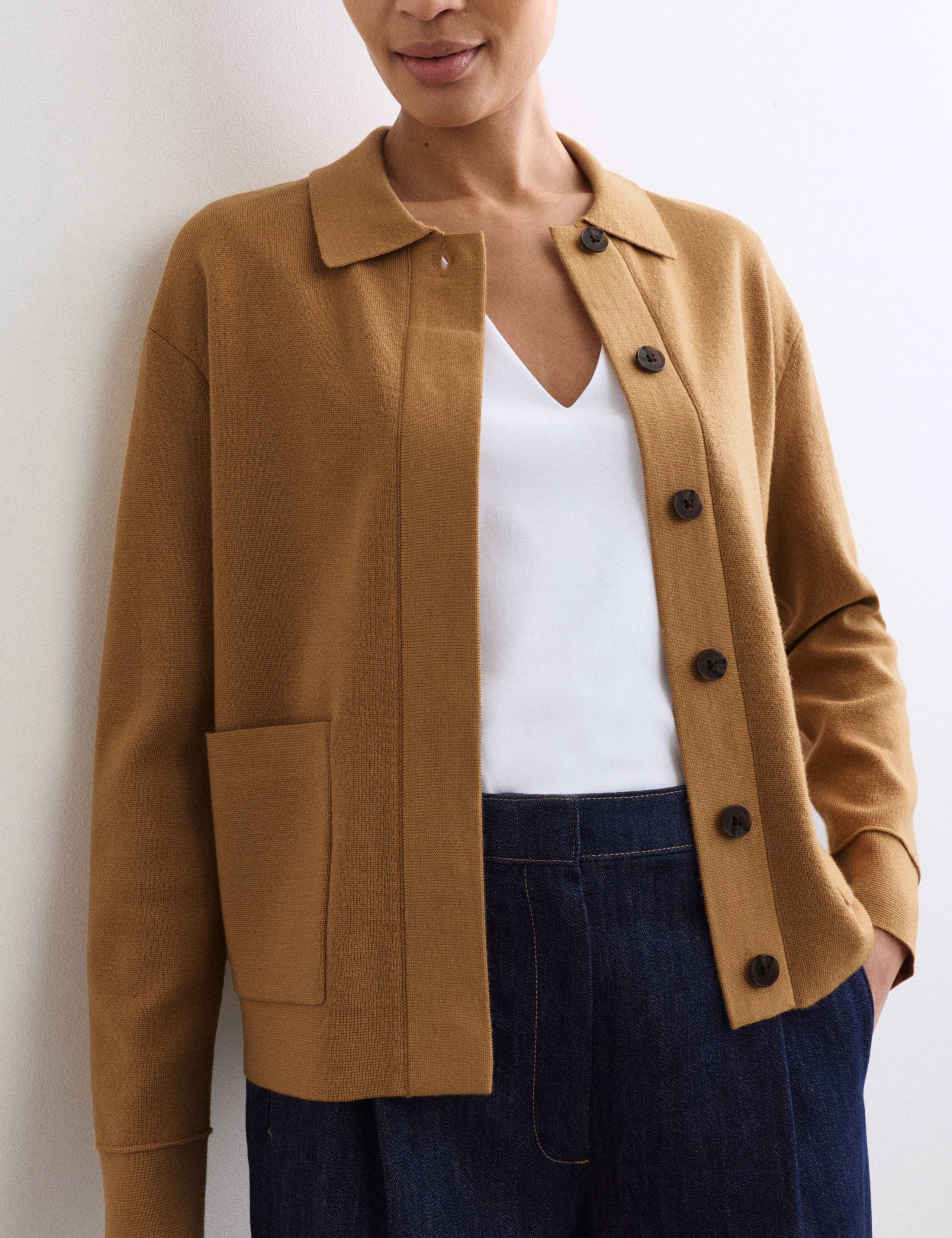 Pure Merino Wool Textured Knitted Jacket 5 of 7