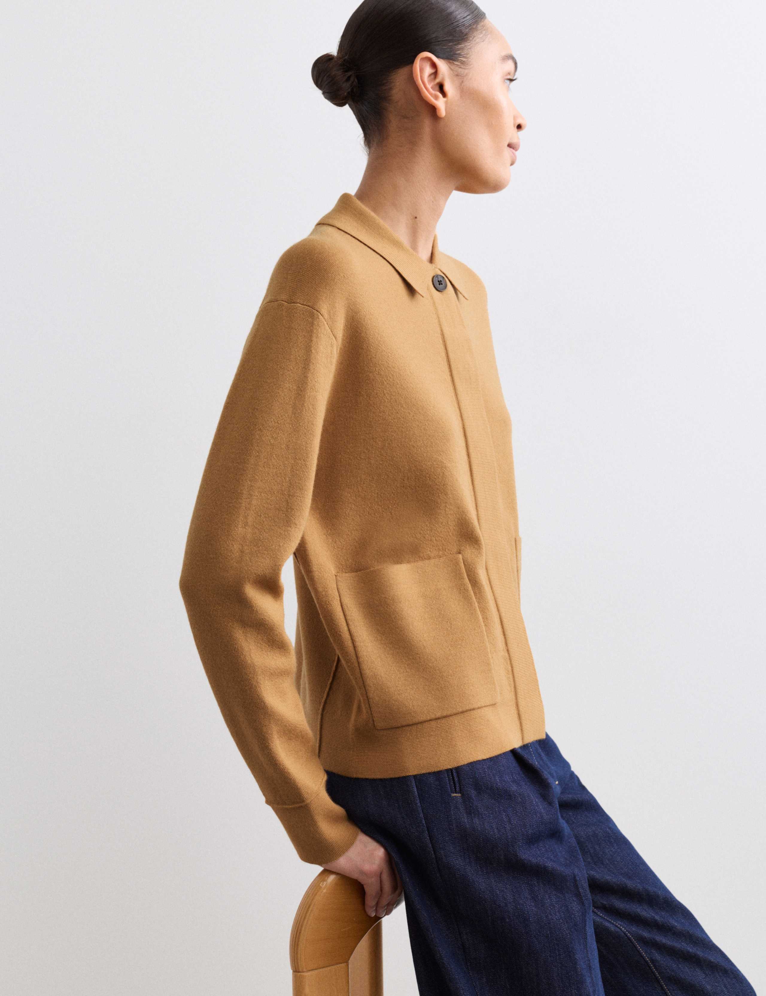 Pure Merino Wool Textured Knitted Jacket 6 of 7