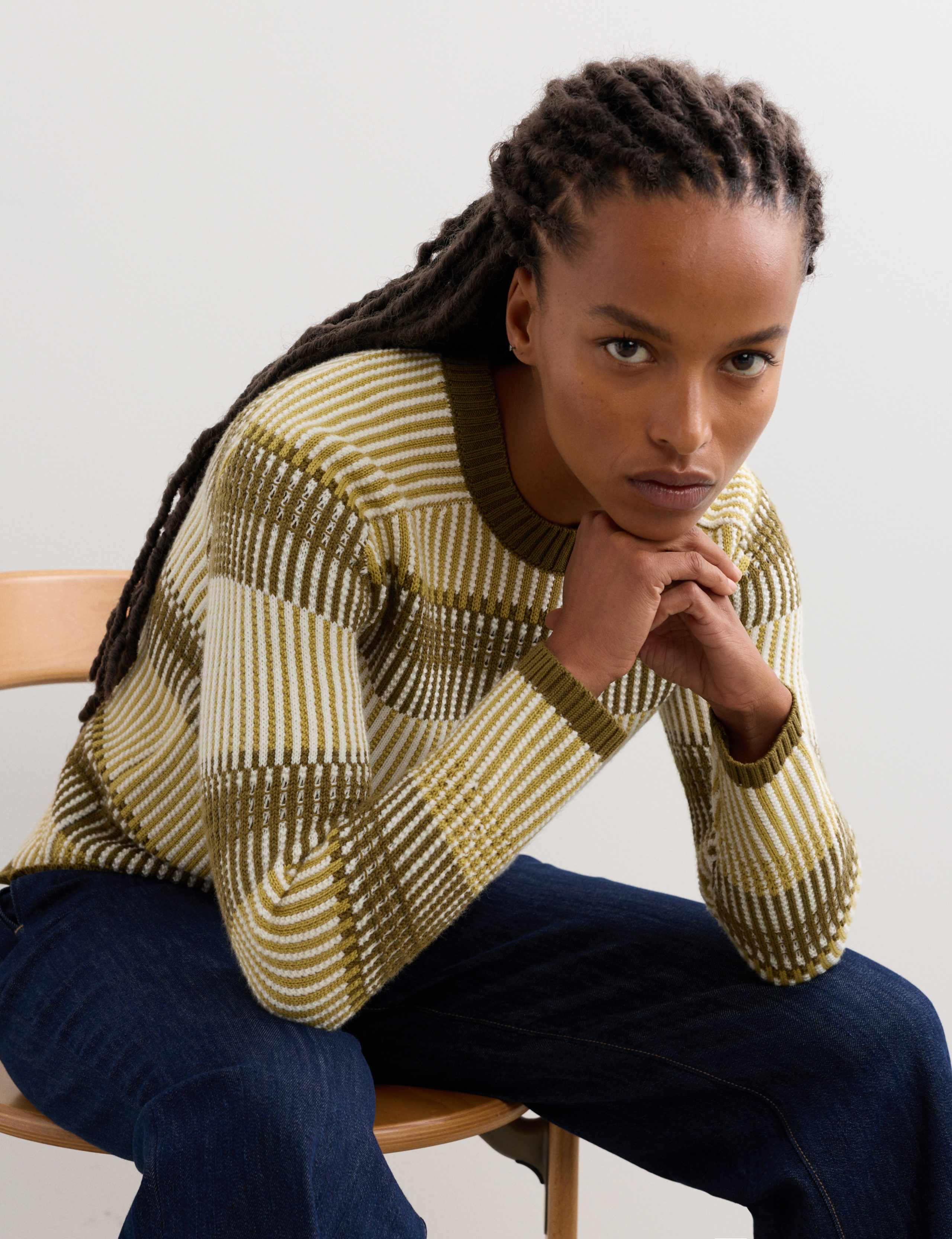 Pure Merino Wool Striped Jumper 1 of 6