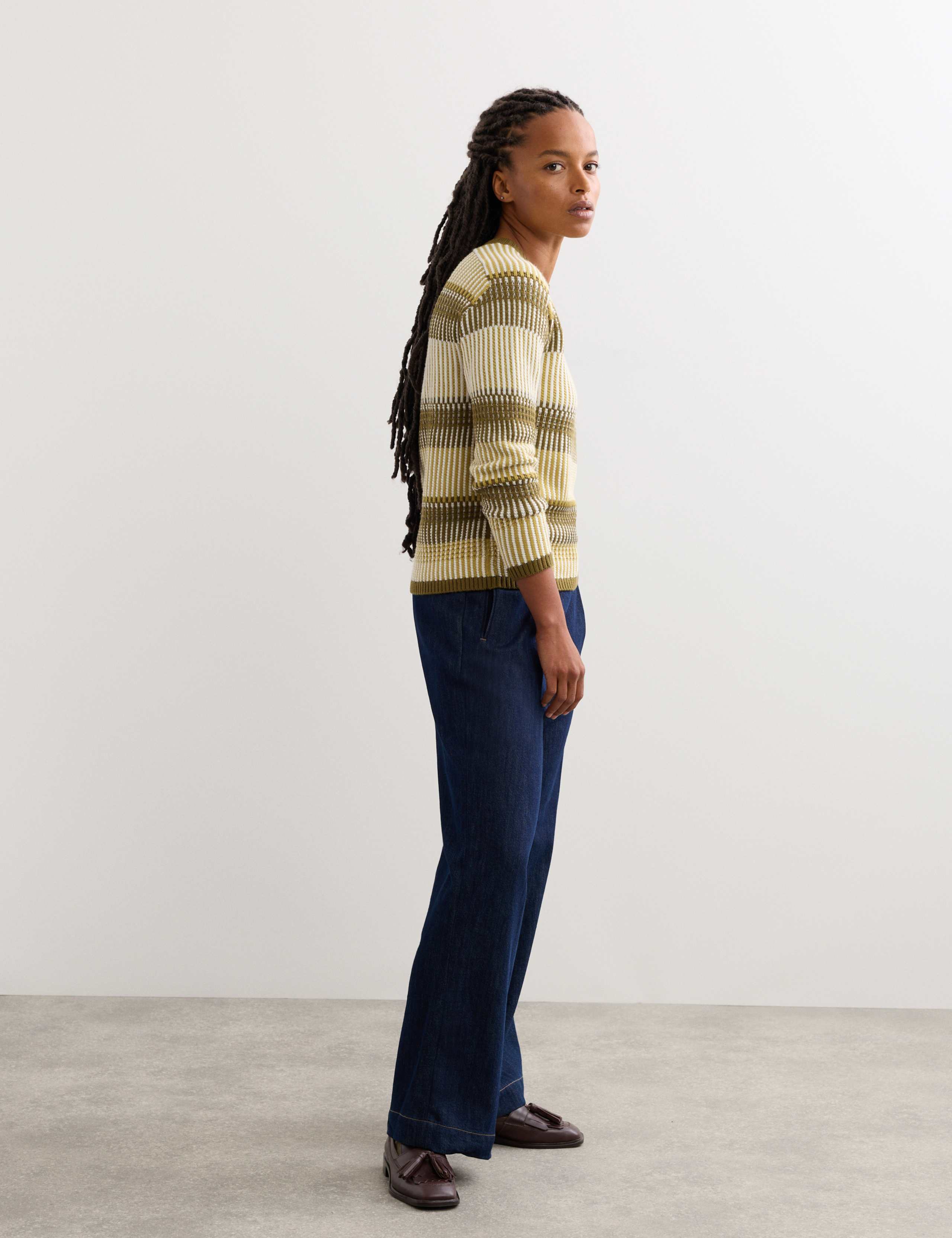 Pure Merino Wool Striped Jumper 5 of 6