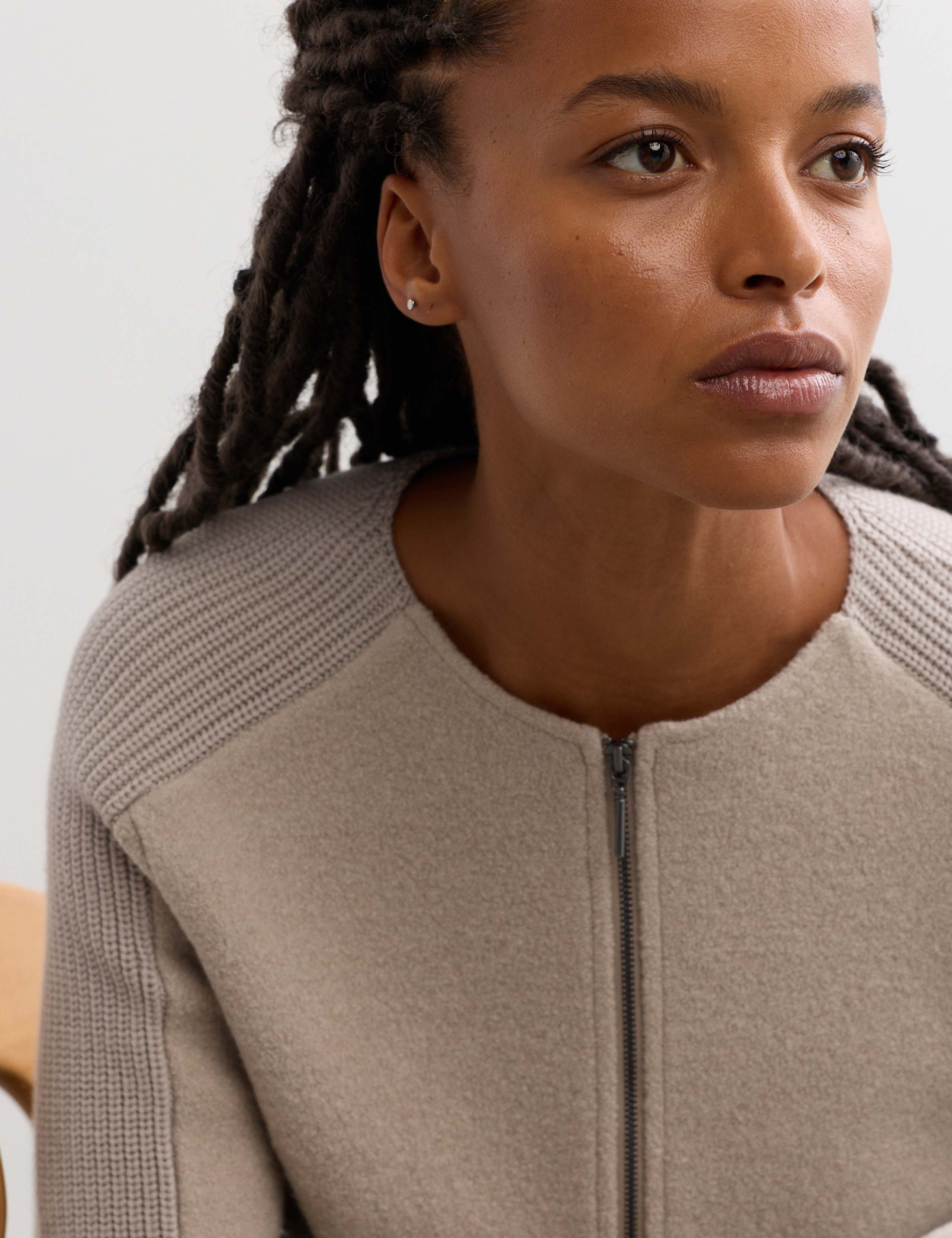 Pure Merino Wool Ribbed Zip Up Cardigan 3 of 8