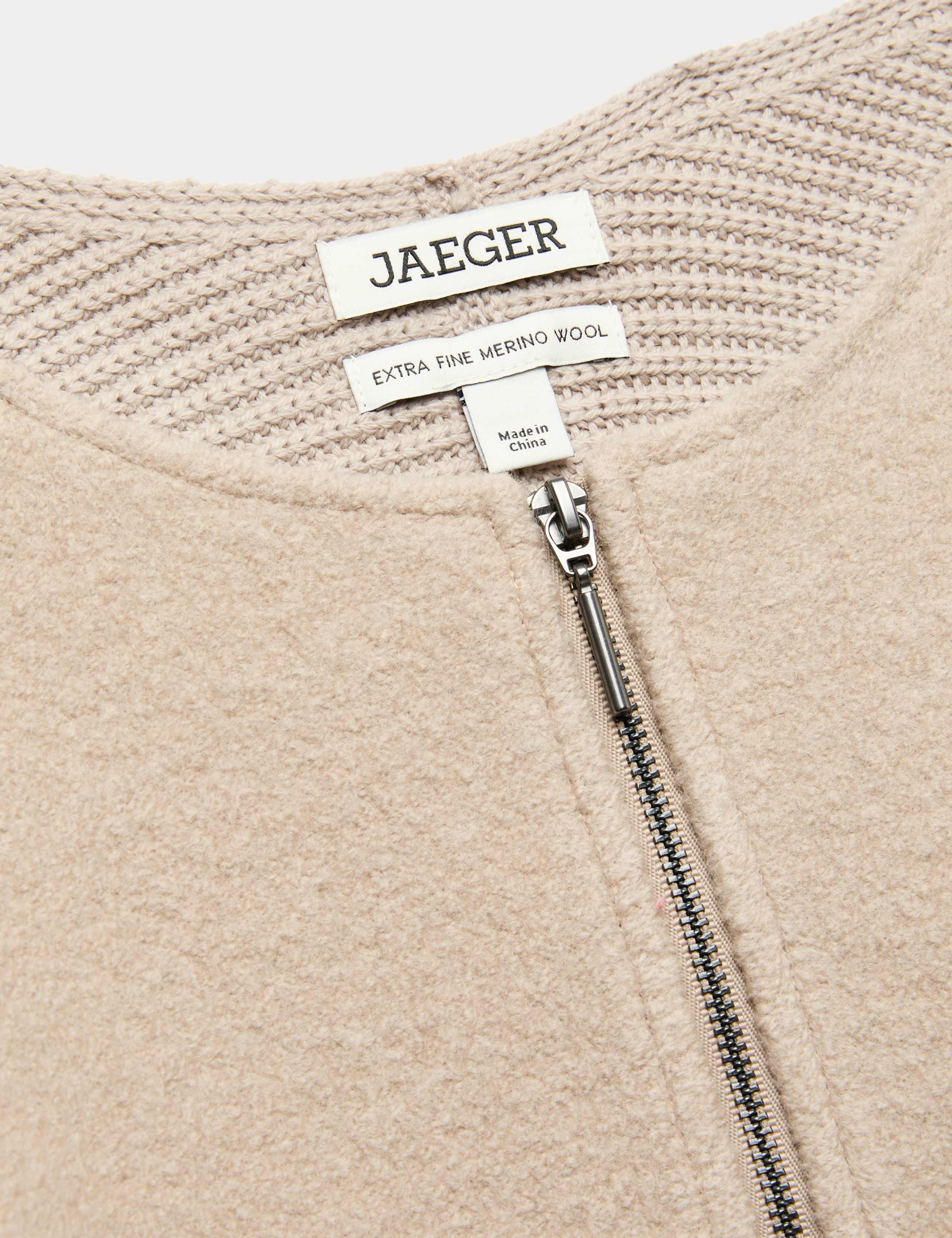 Pure Merino Wool Ribbed Zip Up Cardigan 8 of 8