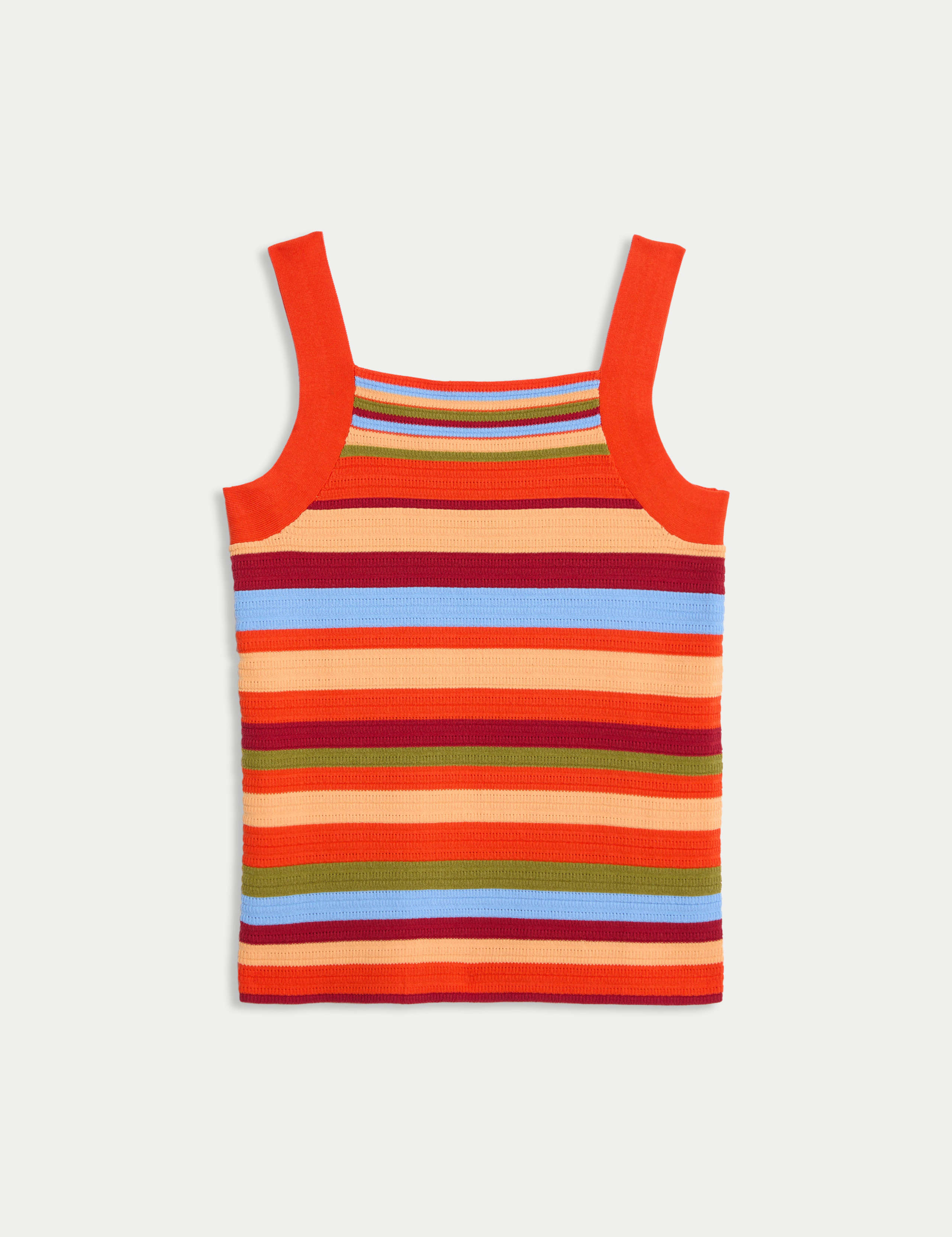 Cotton Blend Knitted Striped Co-ord Vest 2 of 7