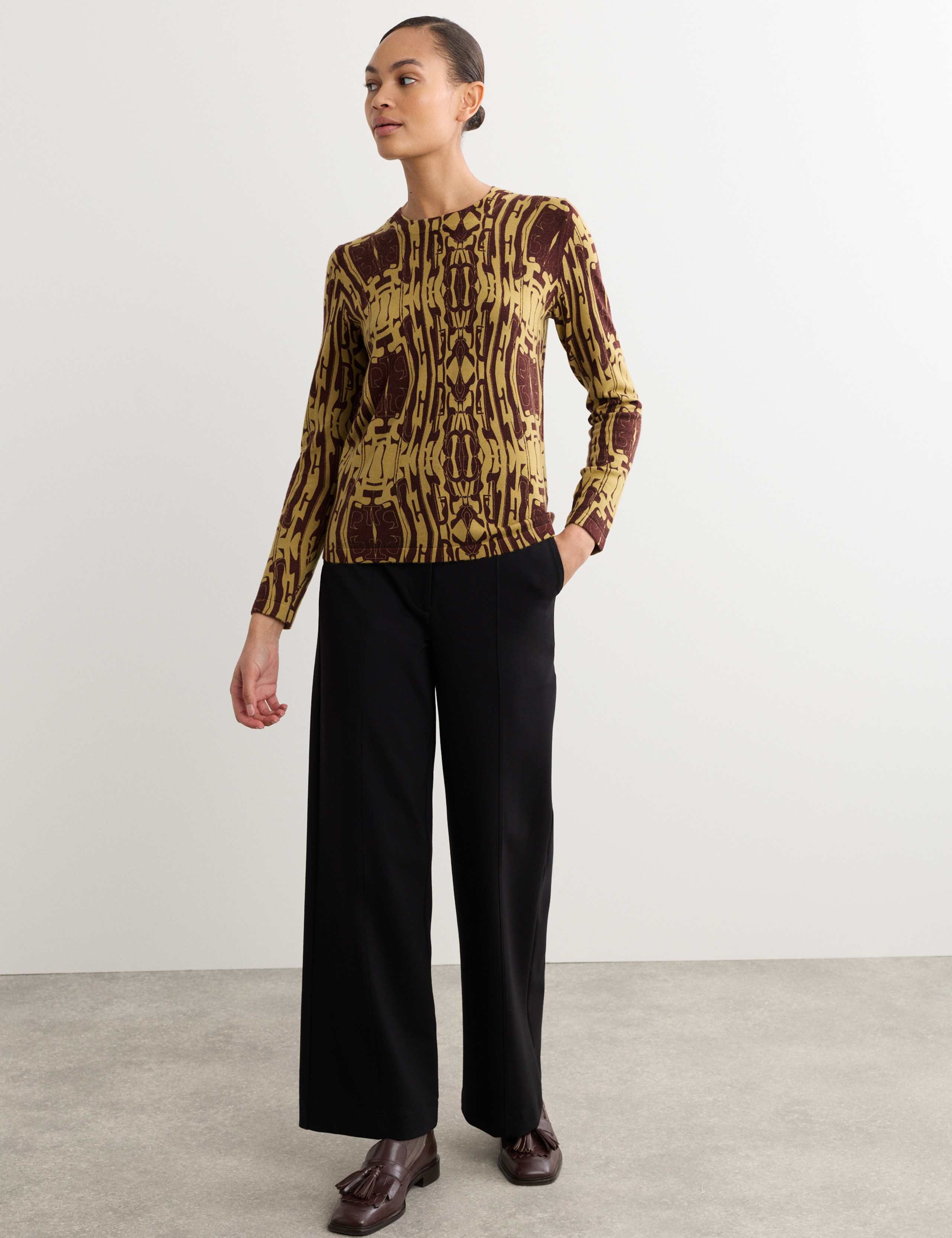 Pure Merino Wool Printed Jumper 3 of 6