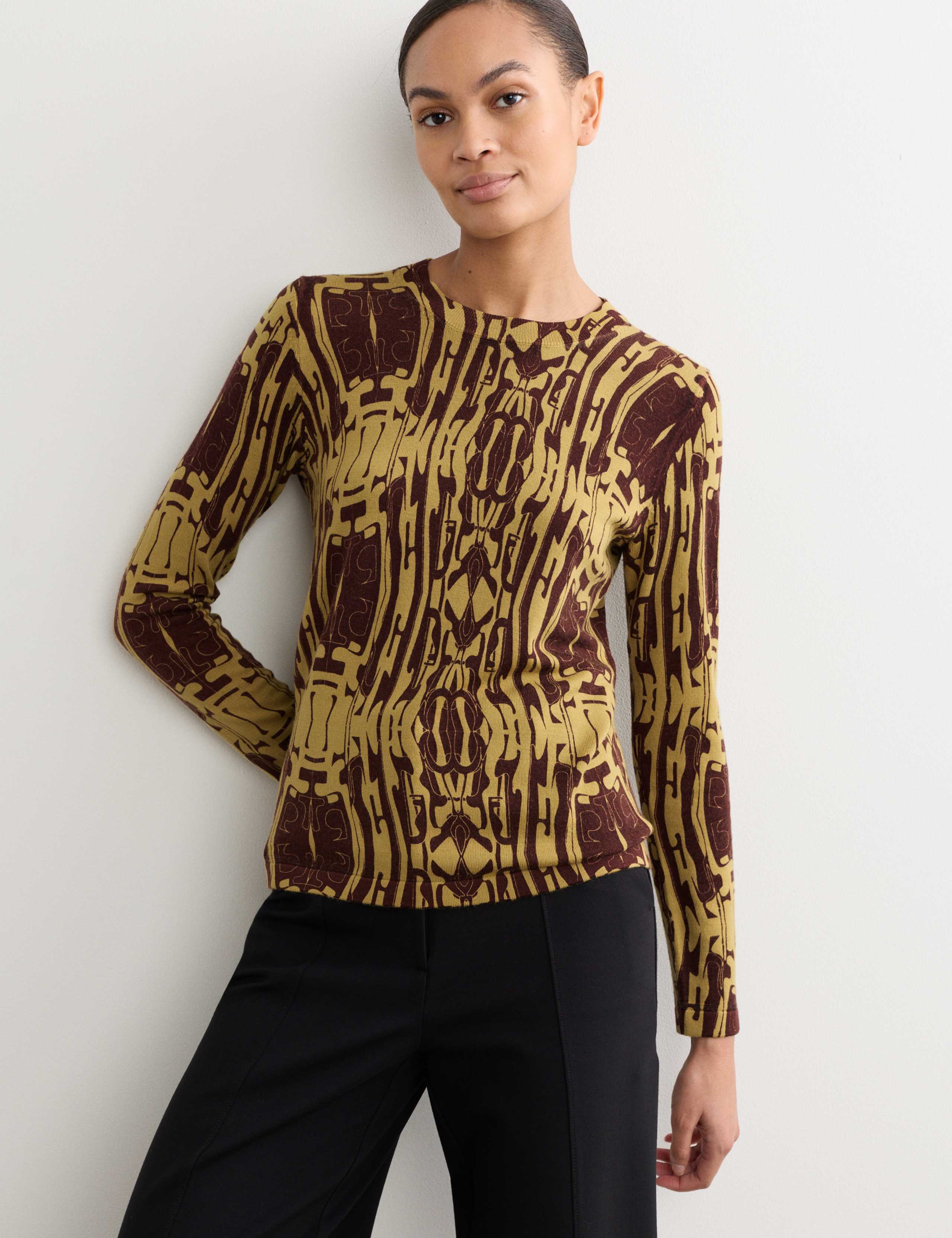 Pure Merino Wool Printed Jumper 5 of 6