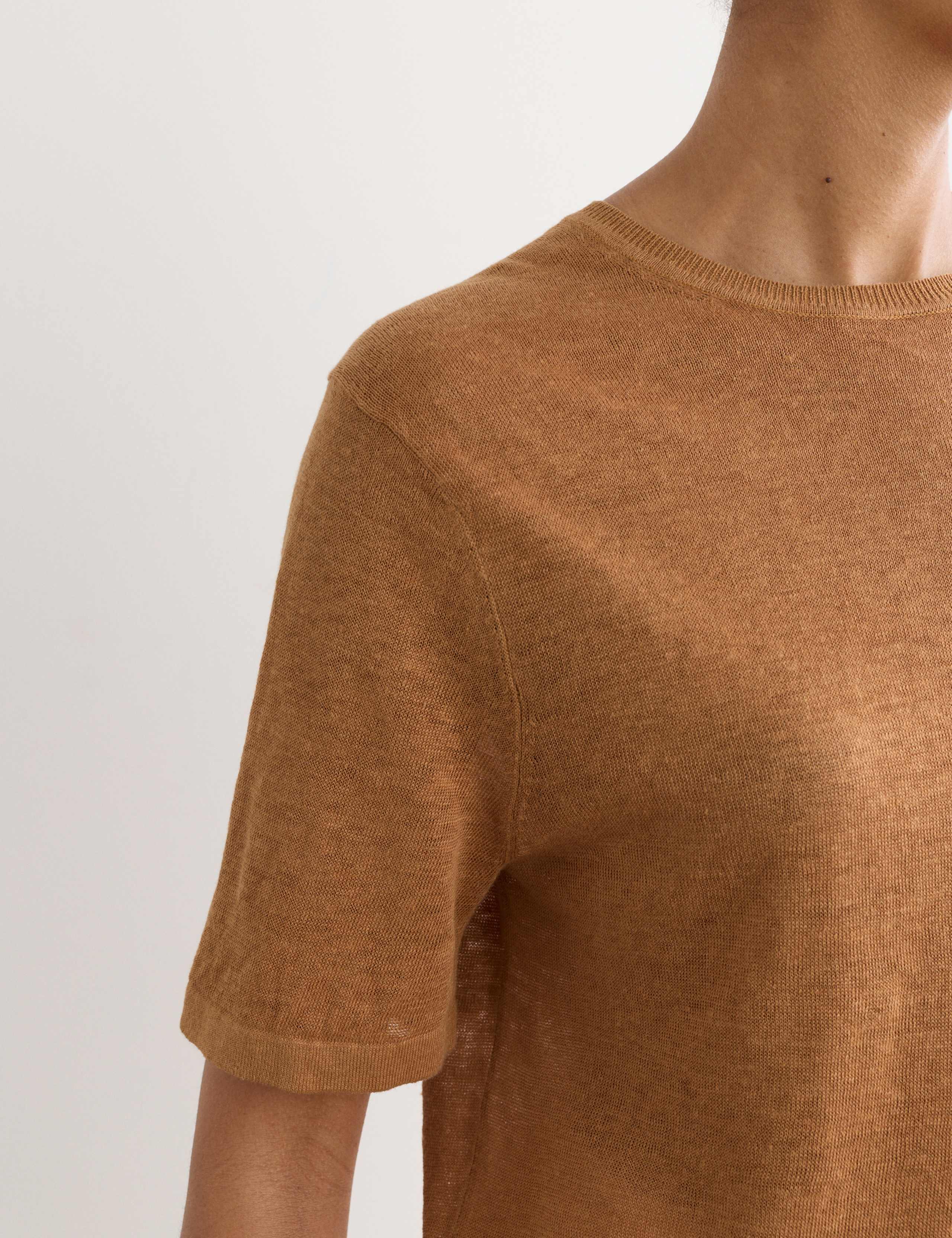 Pure Linen Textured T-Shirt 3 of 6