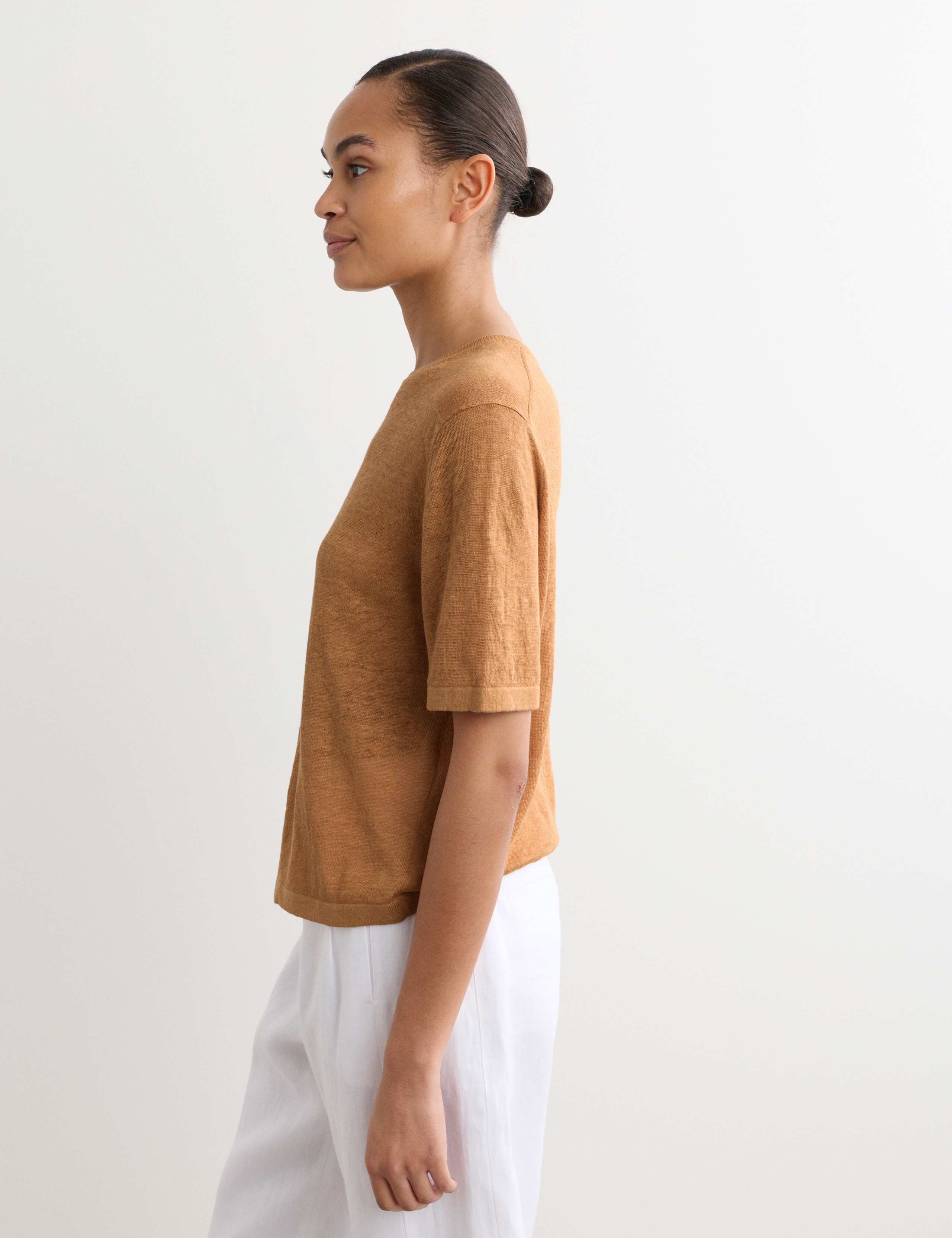 Pure Linen Textured T-Shirt 4 of 6