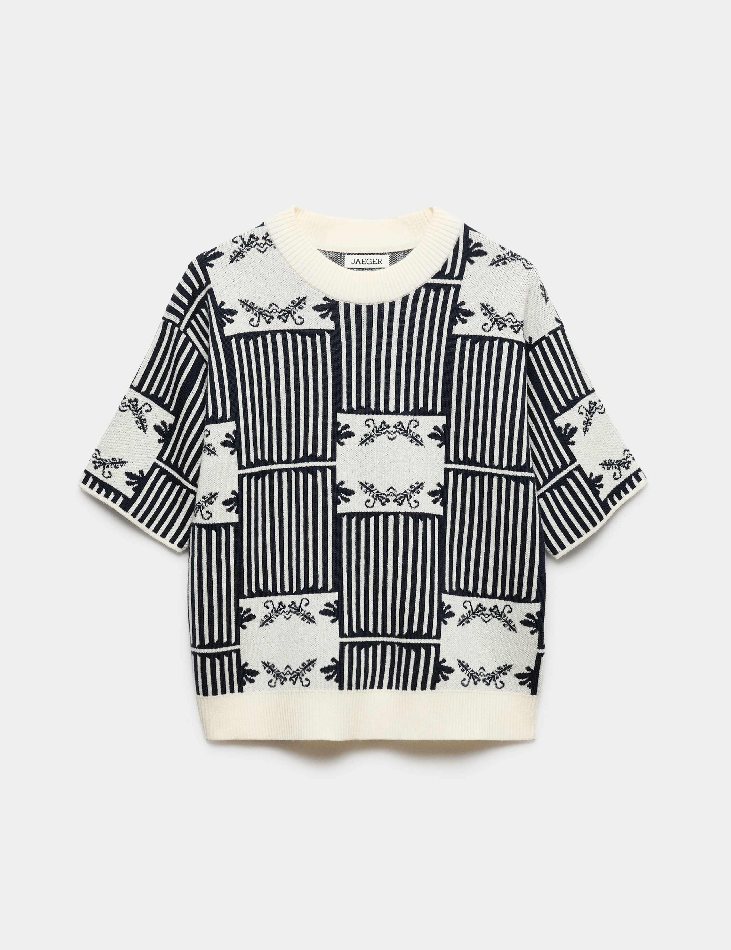 Pure Merino Wool Patterned Jumper 2 of 6