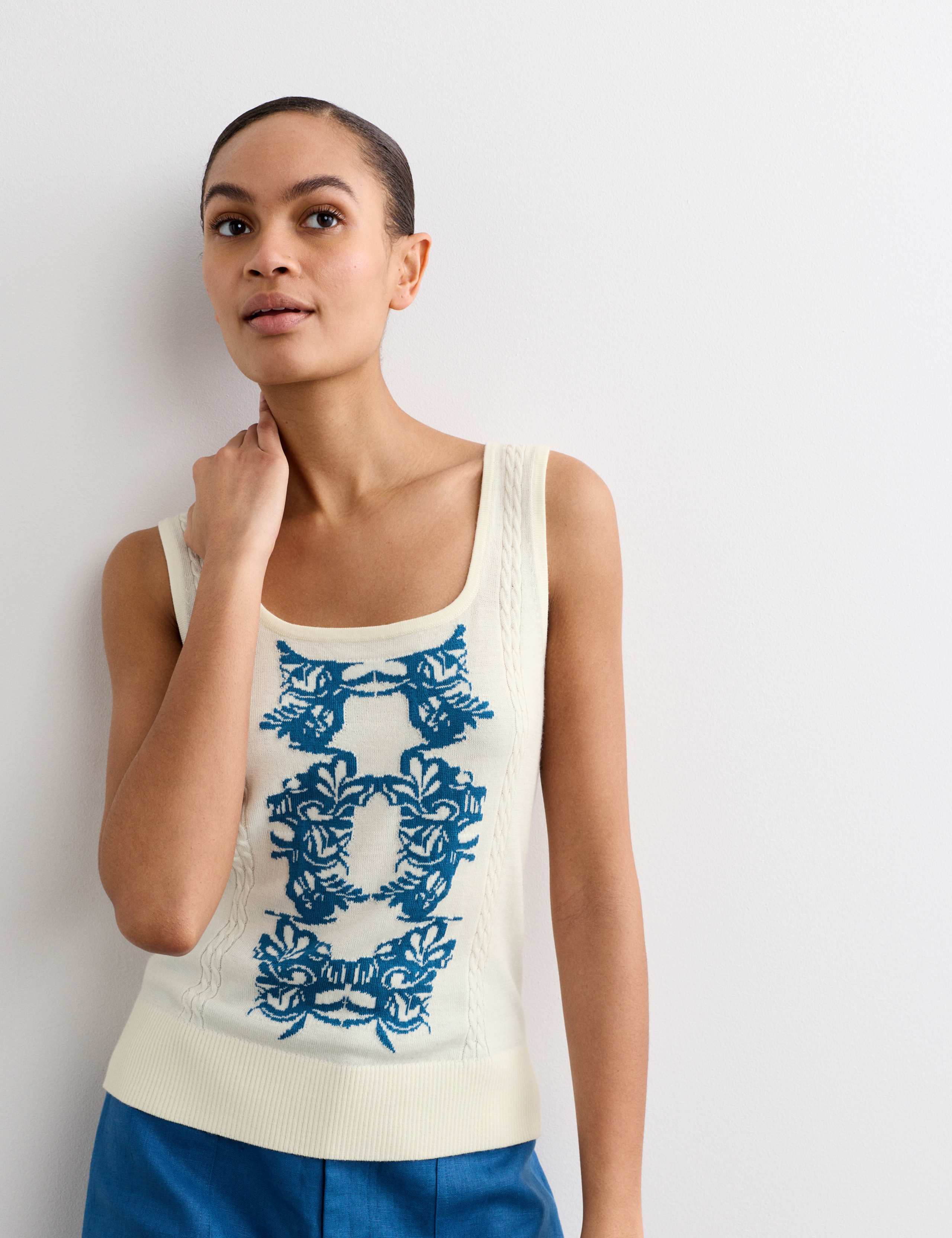 Pure Merino Wool Jacquard Tank Top 5 of 7