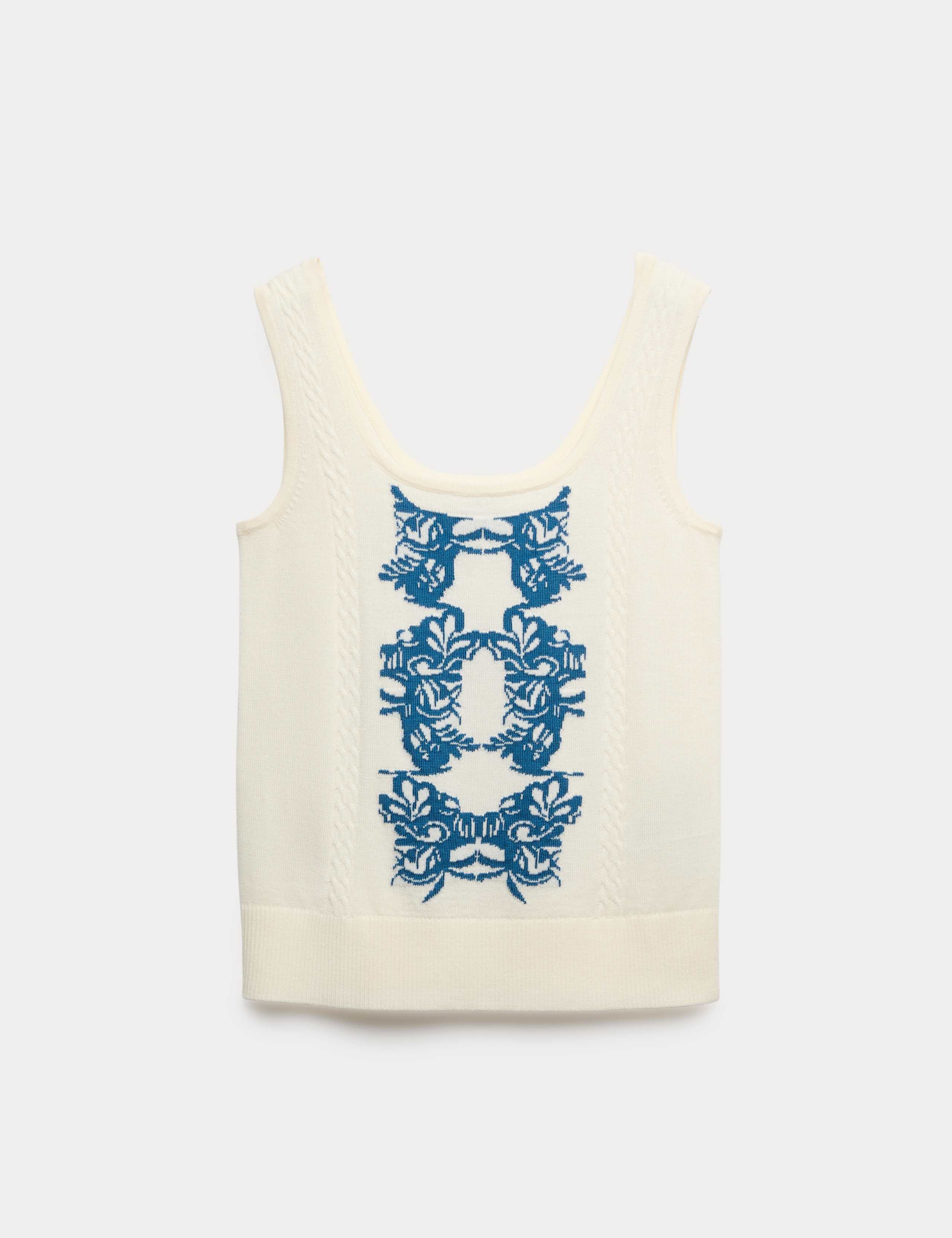 Pure Merino Wool Jacquard Tank Top 2 of 7