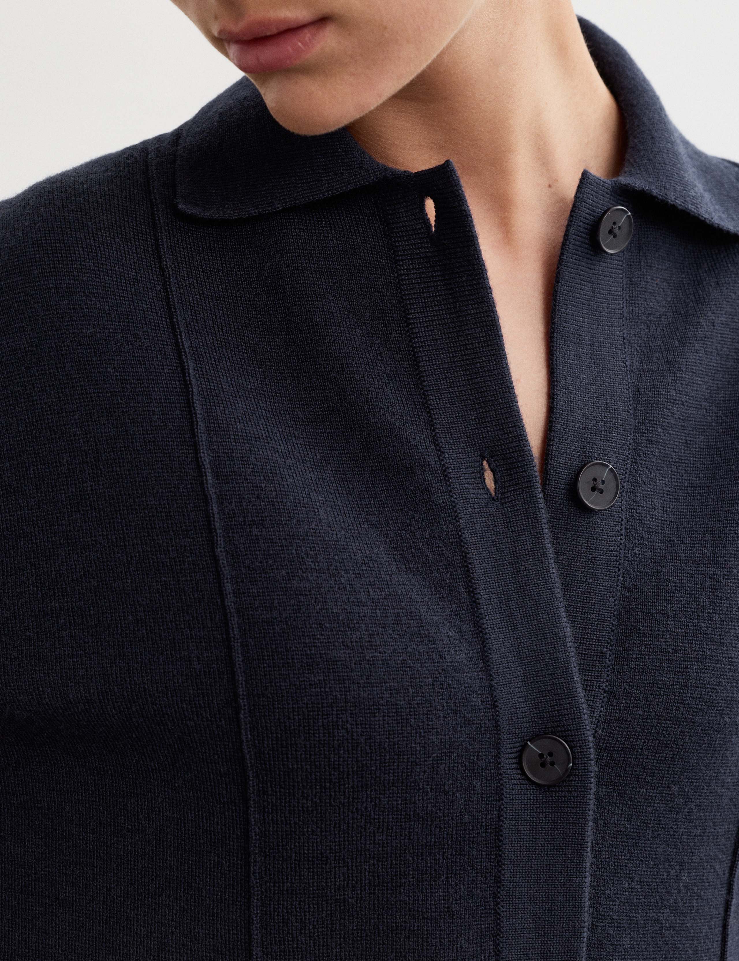 Pure Merino Wool Collared Cardigan 4 of 8