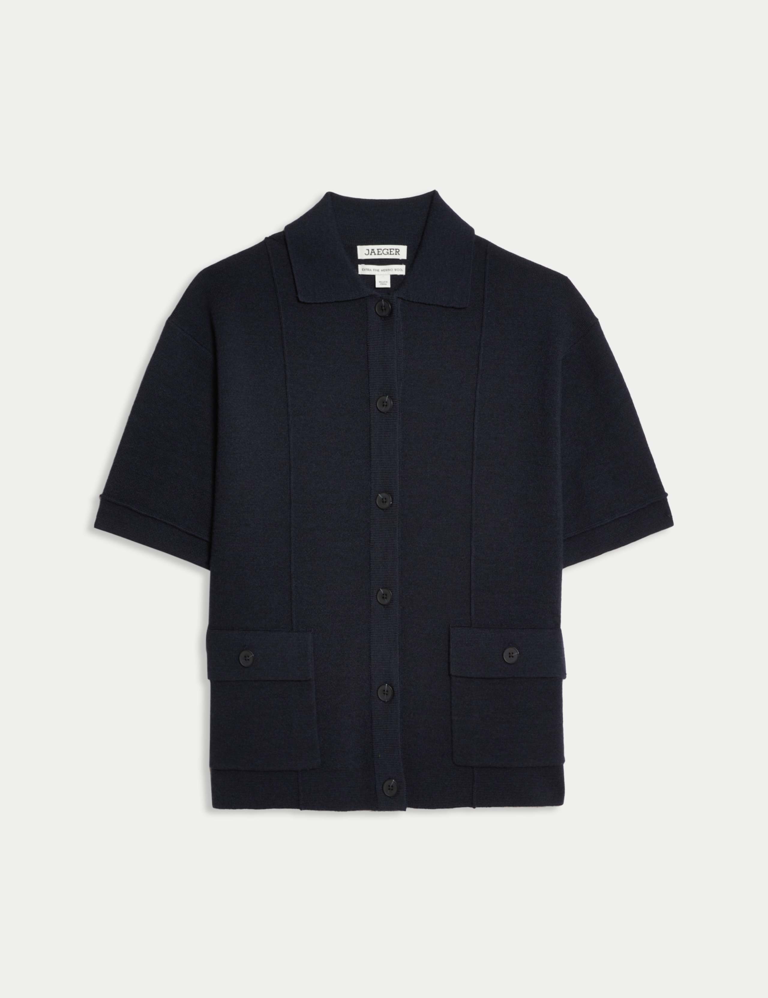 Pure Merino Wool Collared Cardigan 2 of 8