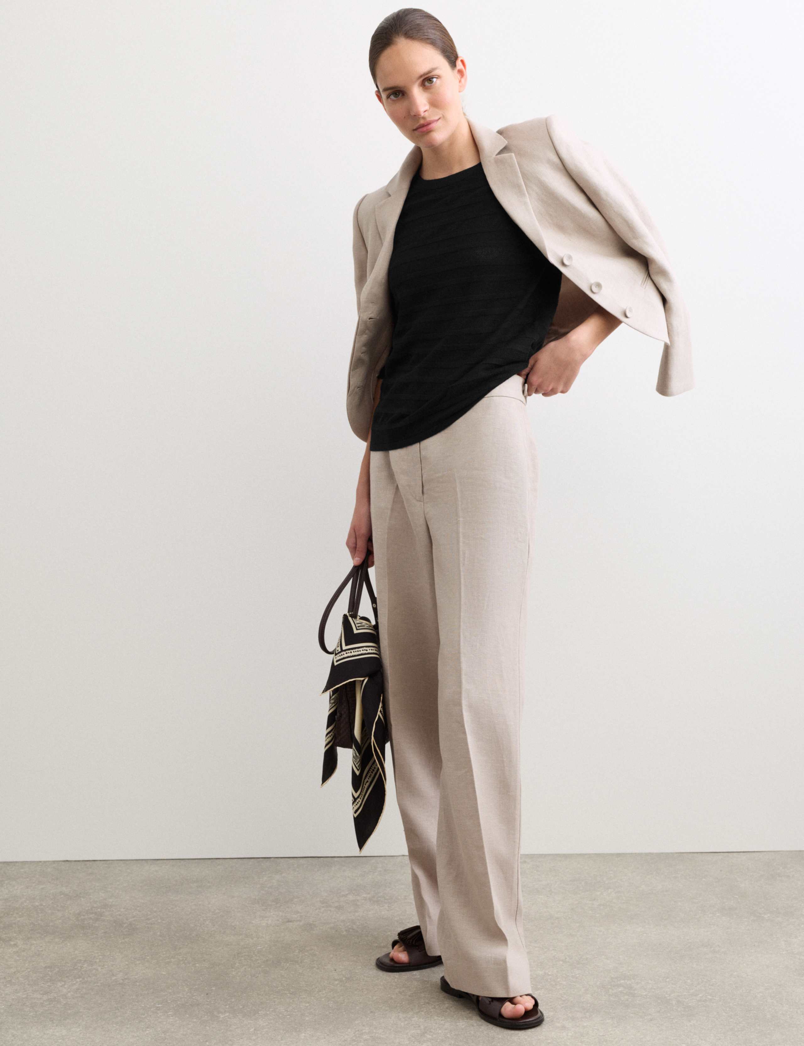 Cotton Rich Pointelle T-Shirt with Cashmere 4 of 7