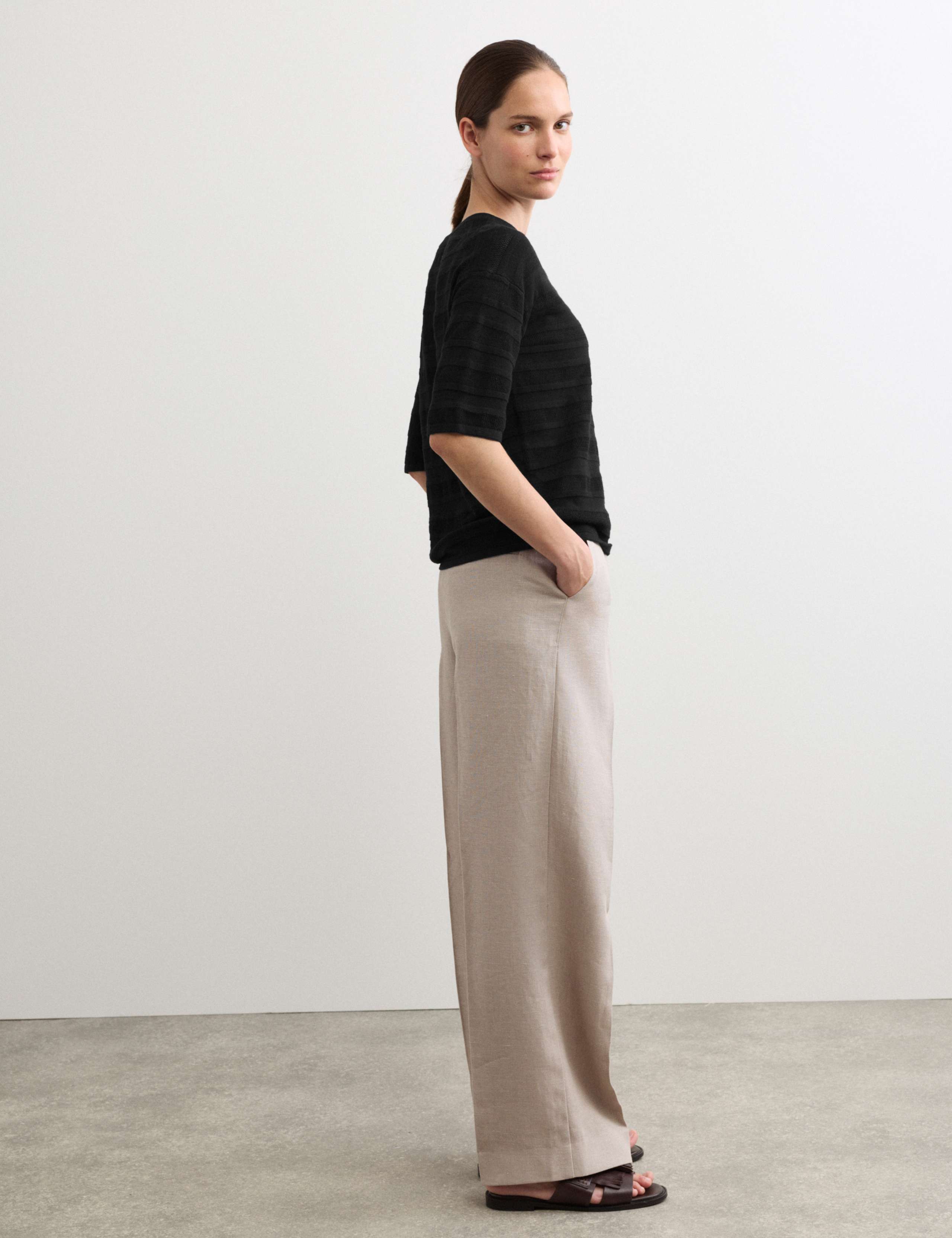 Cotton Rich Pointelle T-Shirt with Cashmere 6 of 7