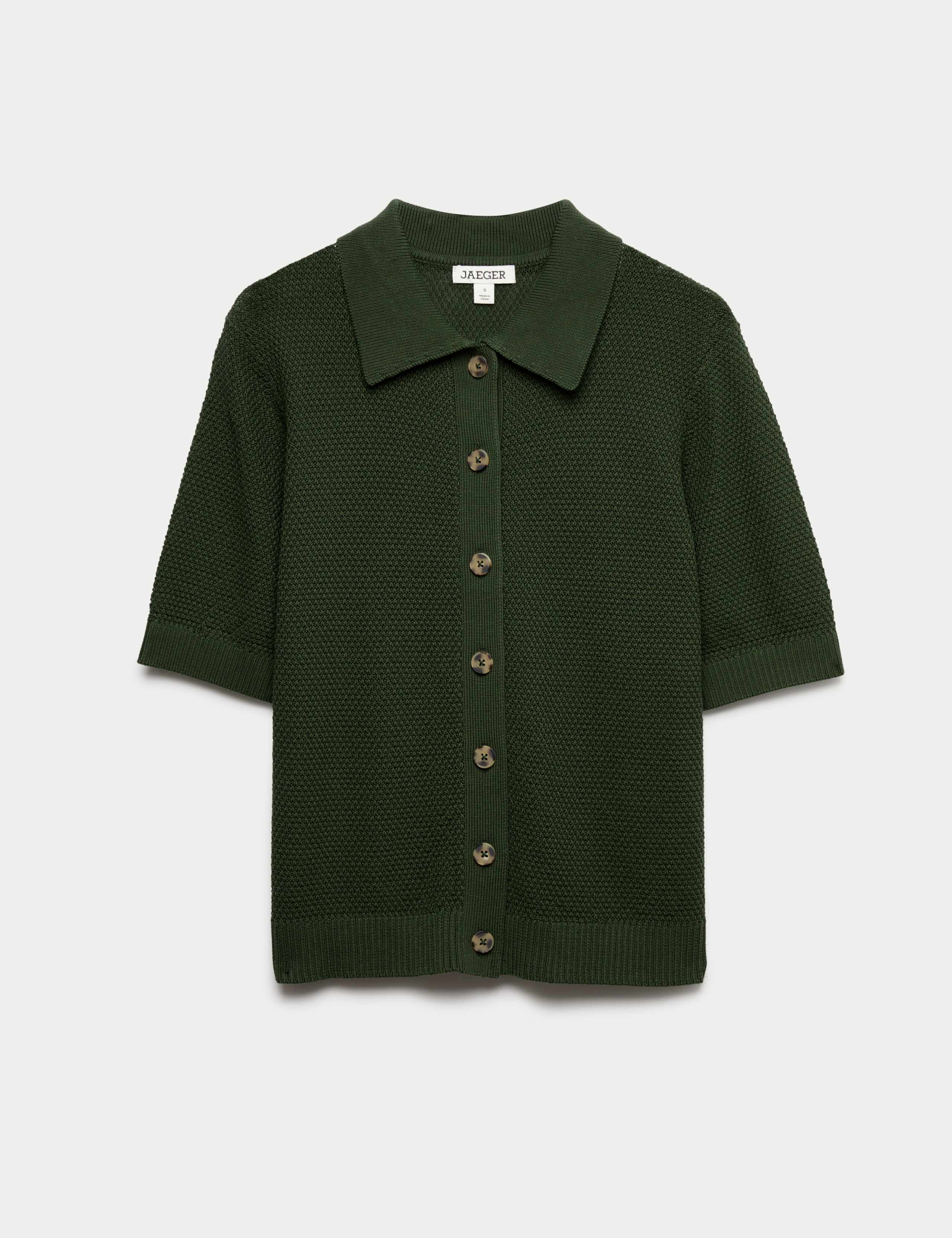 Cotton Rich Collared Cardigan with Silk 2 of 6