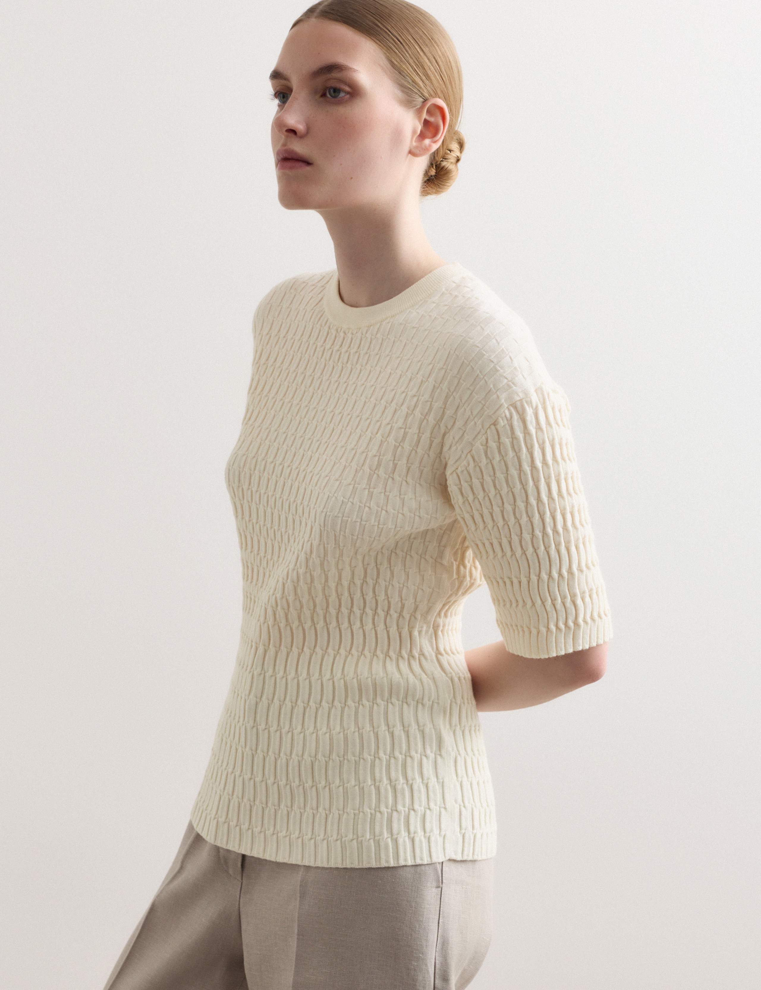 Merino Rich Textured Knitted T-Shirt 1 of 7