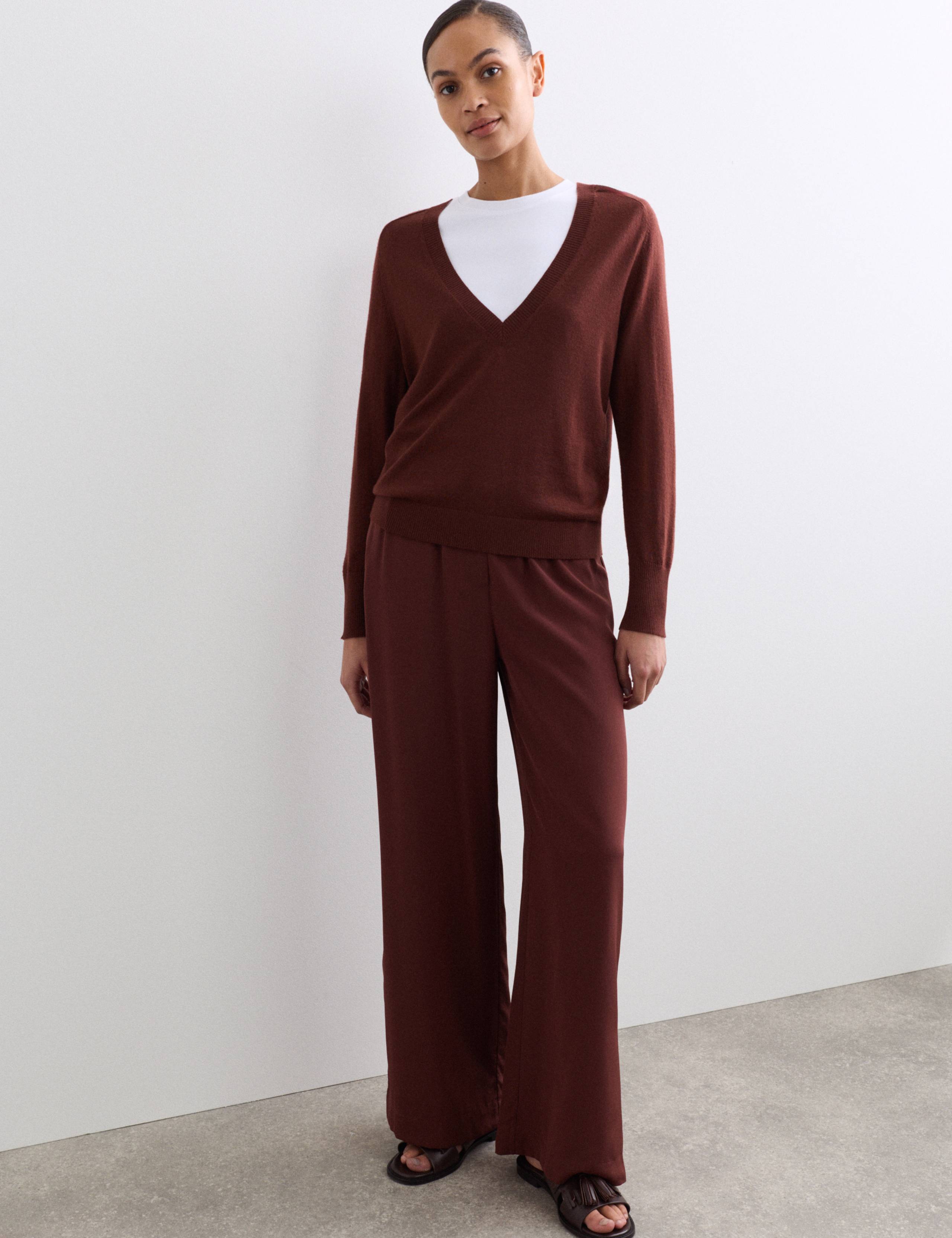 Pure Merino Wool V-Neck Jumper 1 of 6