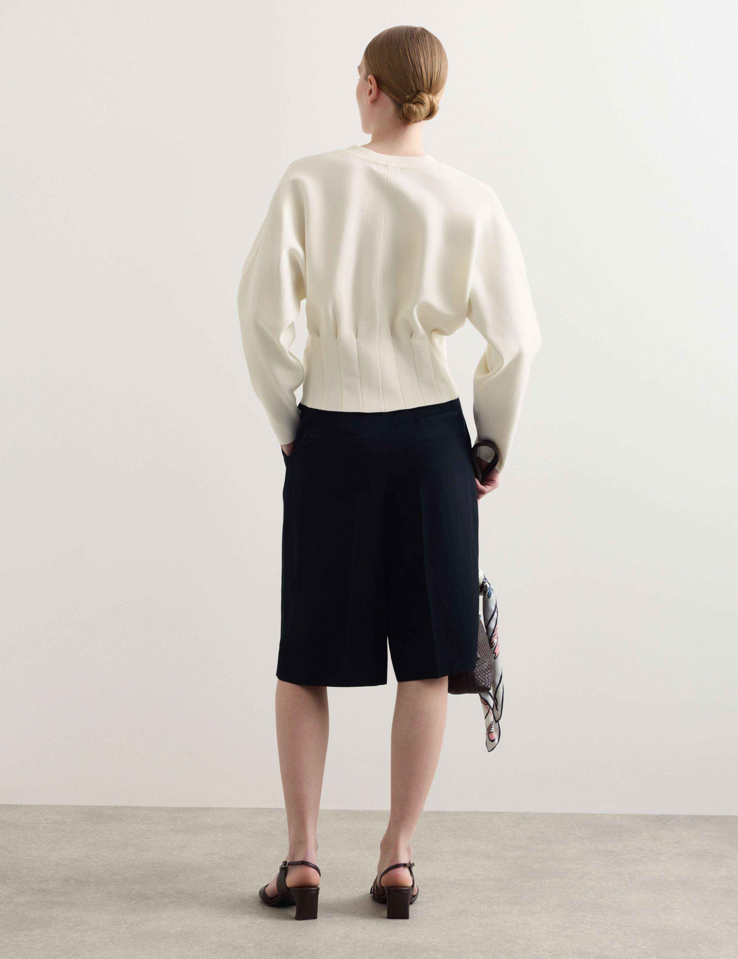 Cotton Blend Pleat Waist Cardigan 7 of 7