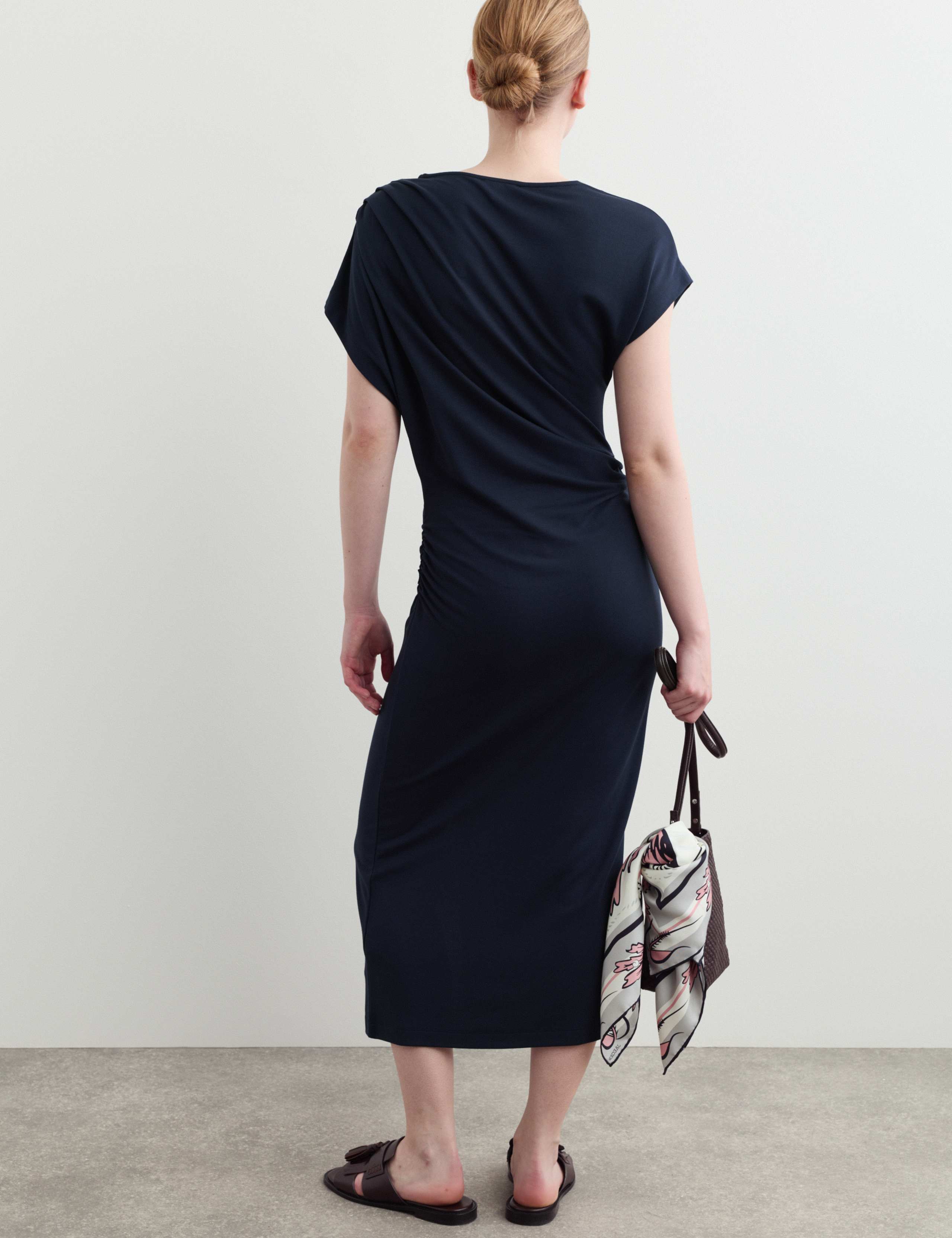 Jersey Ruched Midi Column Dress 6 of 6