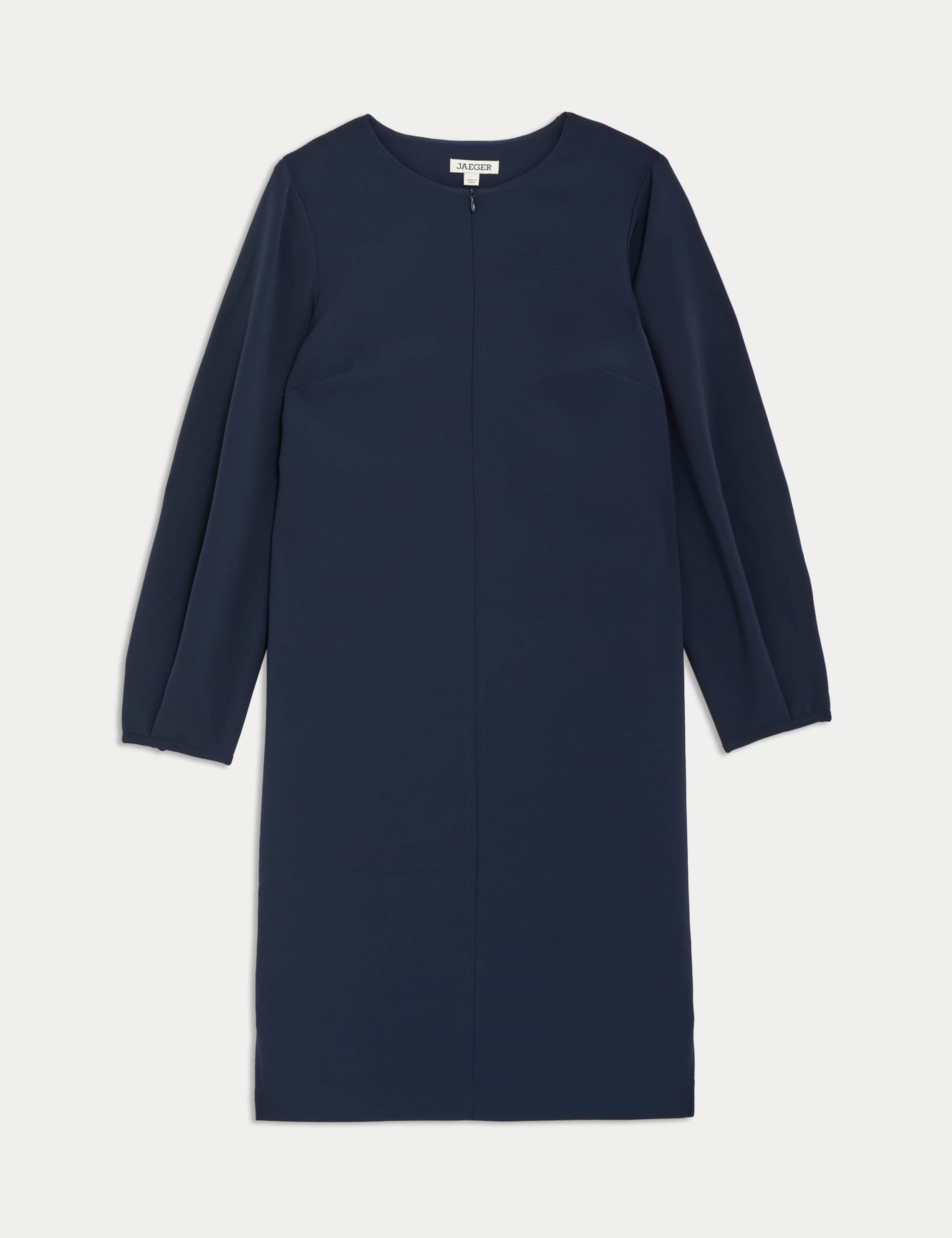 Crew Neck Knee Length Shift Dress 2 of 7