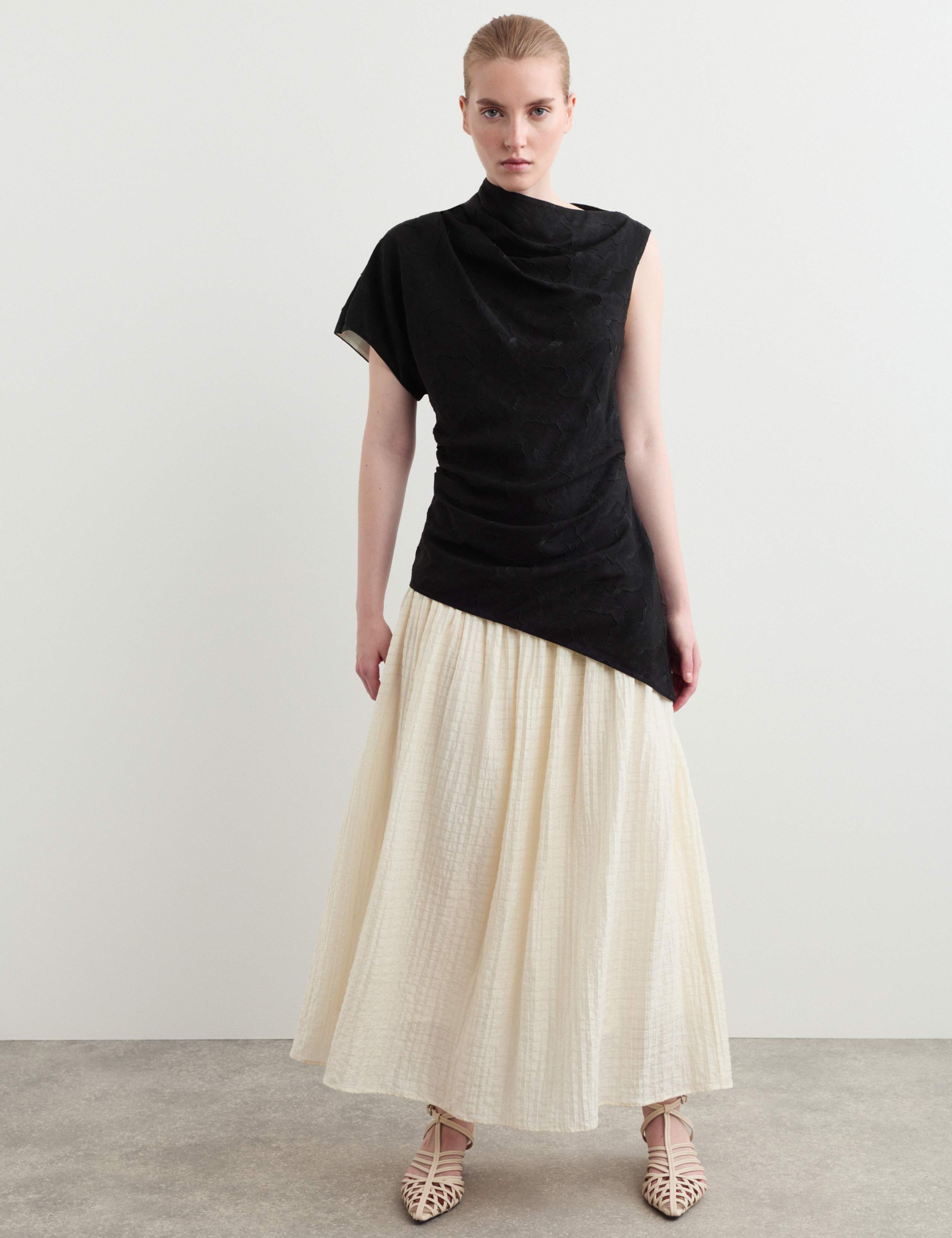 Lyocell Blend Colour Block Maxi Dress 1 of 8