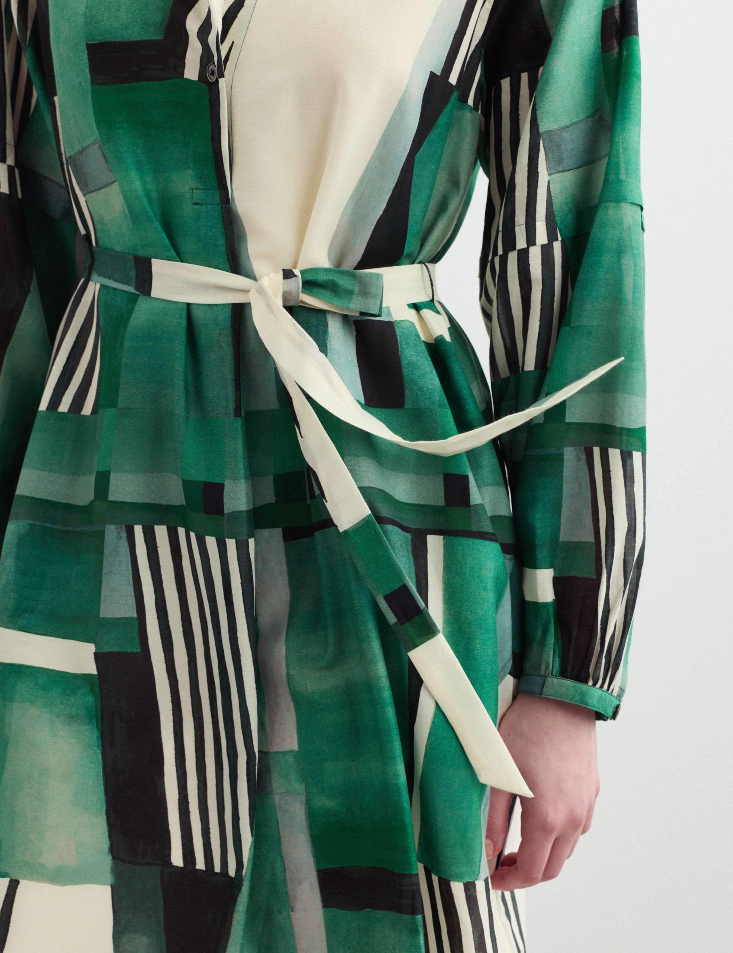 Cotton Rich Geometric Midi Shirt Dress 4 of 8