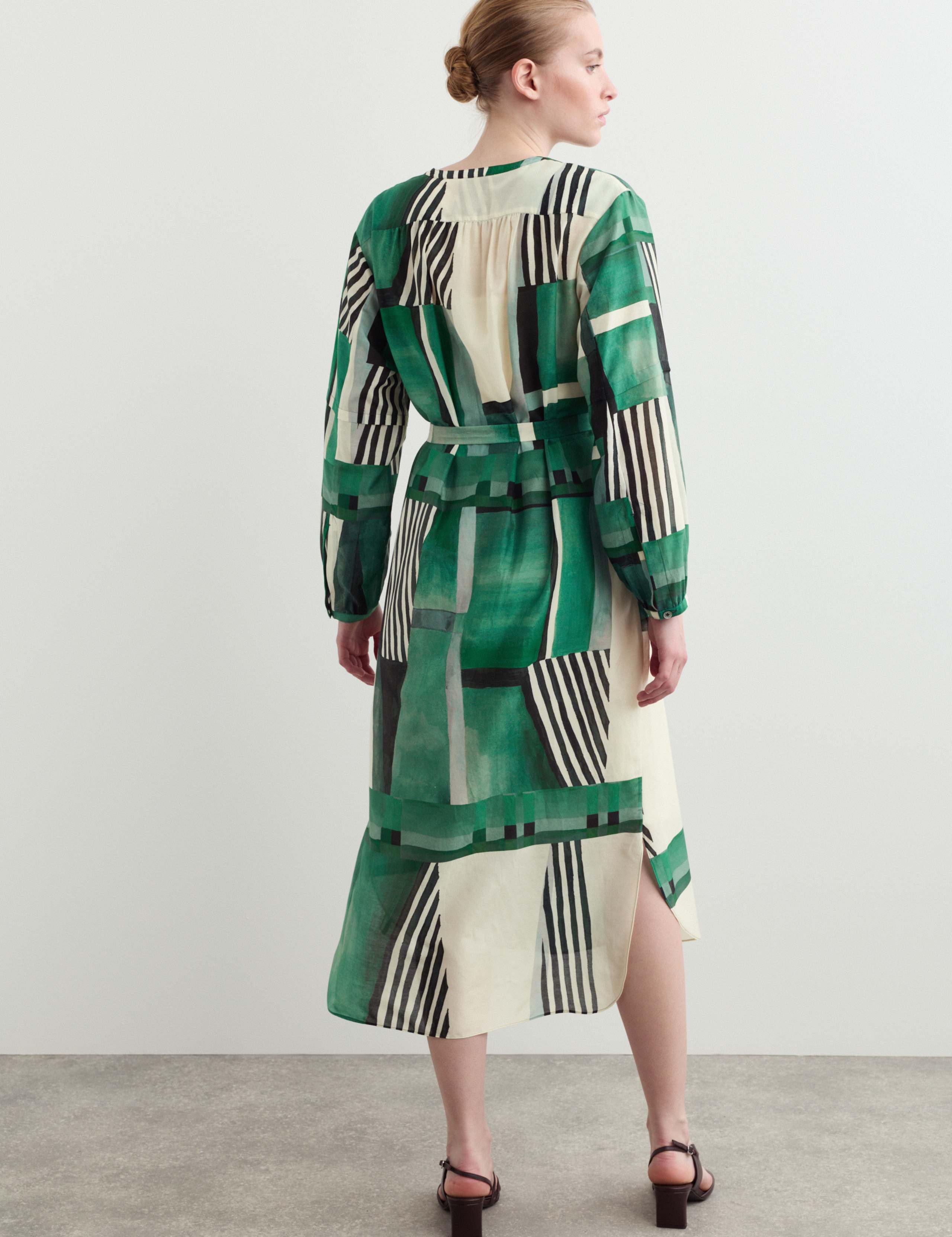 Cotton Rich Geometric Midi Shirt Dress 8 of 8
